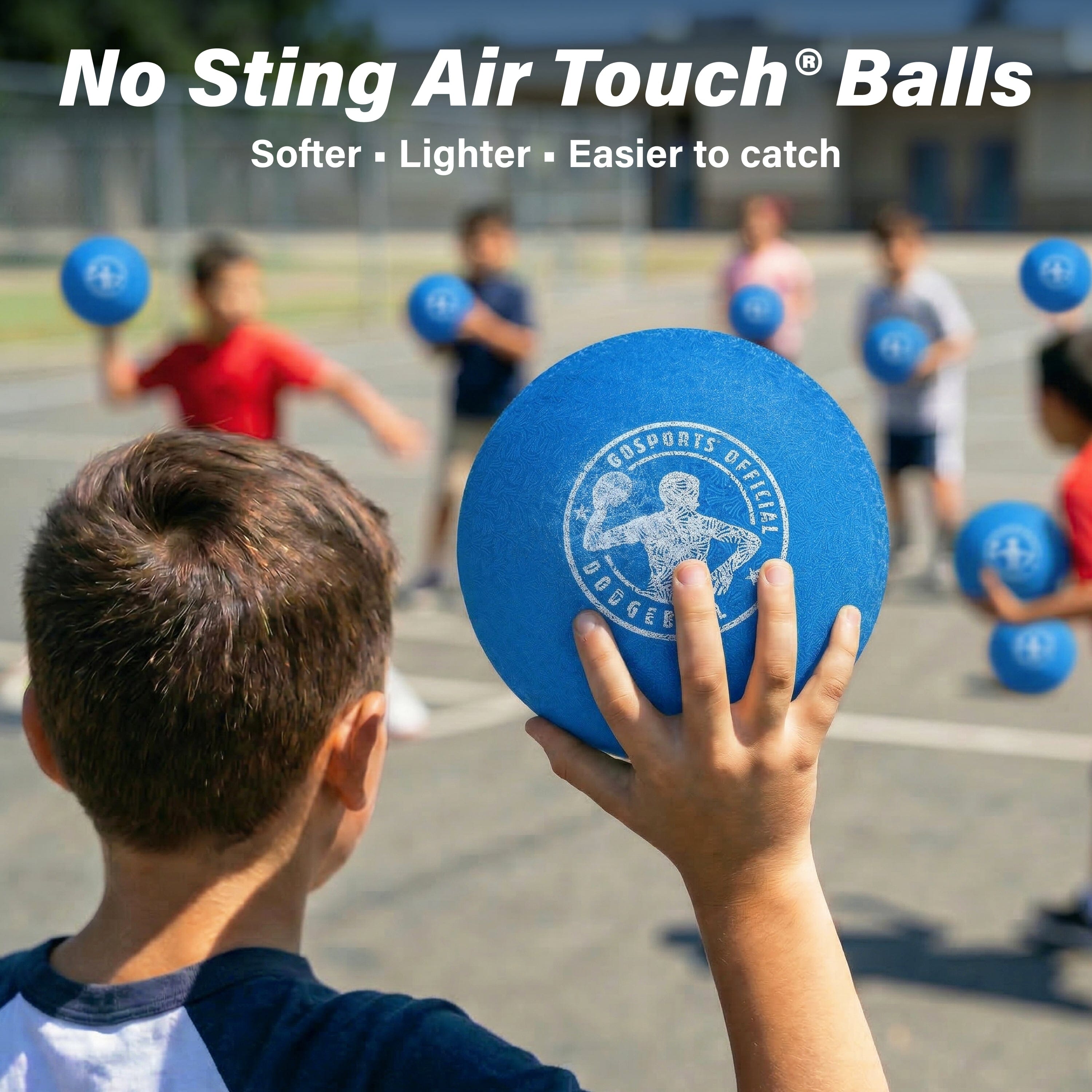 GoSports Air Touch No-Sting Dodgeball Balls - 6 Pack - Blue GoSports