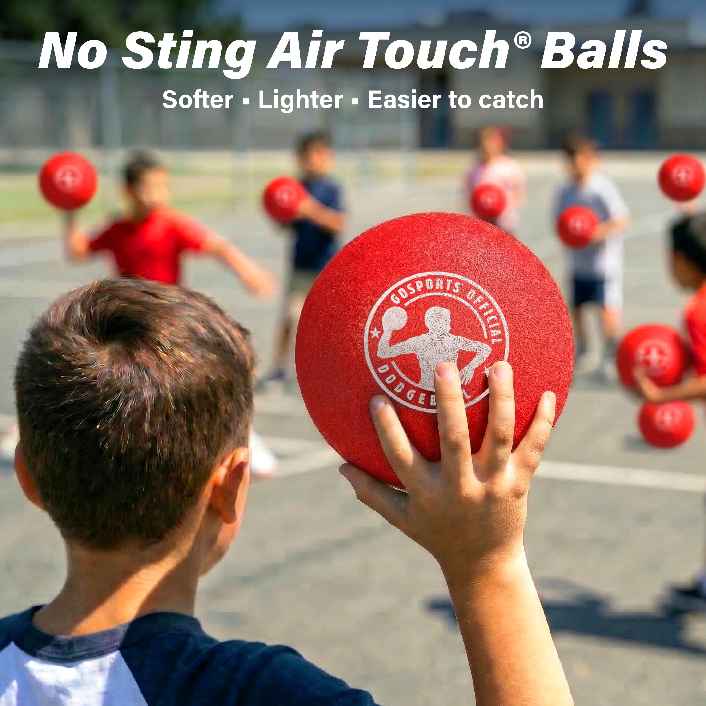 GoSports Air Touch No-Sting Dodgeball Balls - 6 Pack - Red GoSports