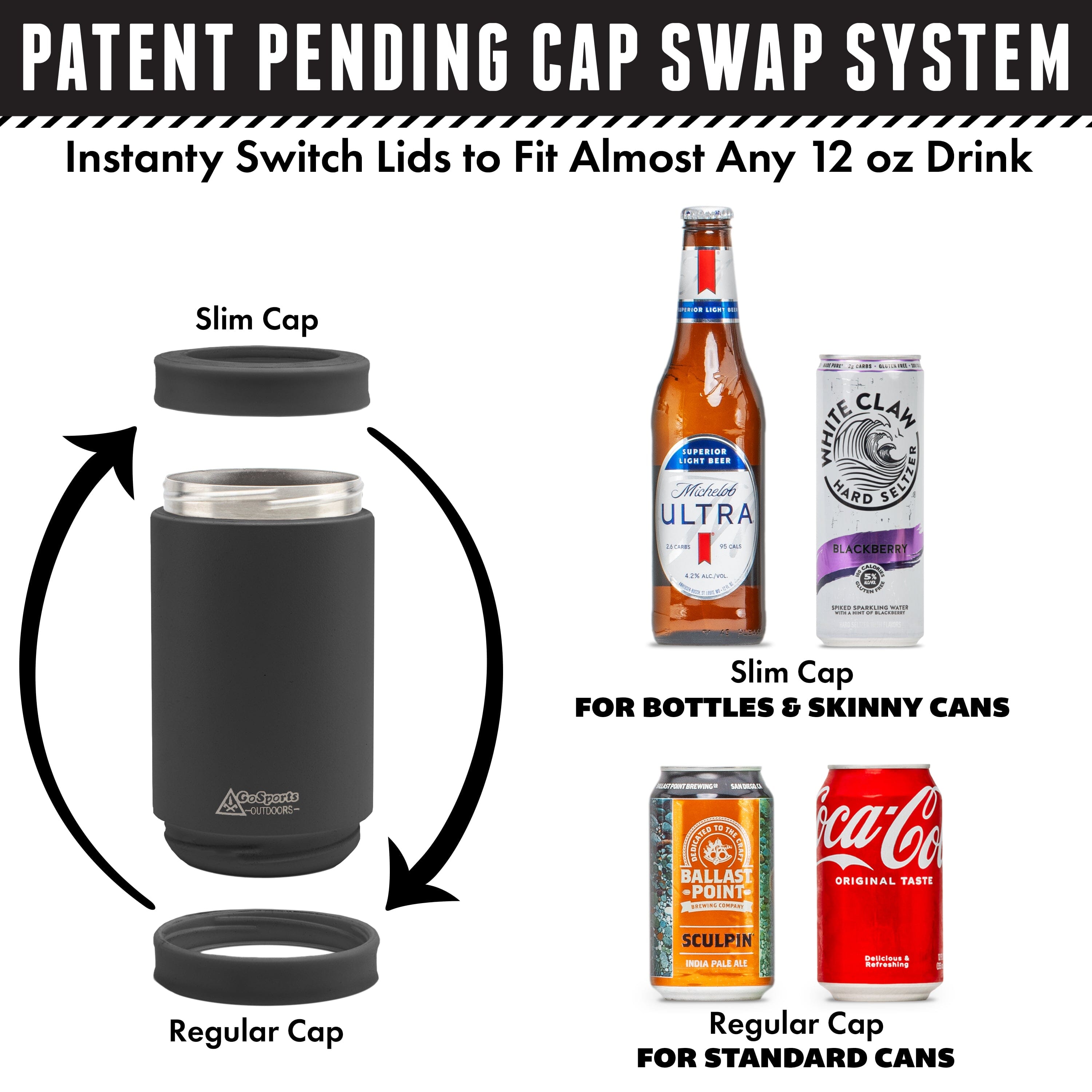 DUALIE 3 in 1 Insulated Can Cooler - Black GoSports