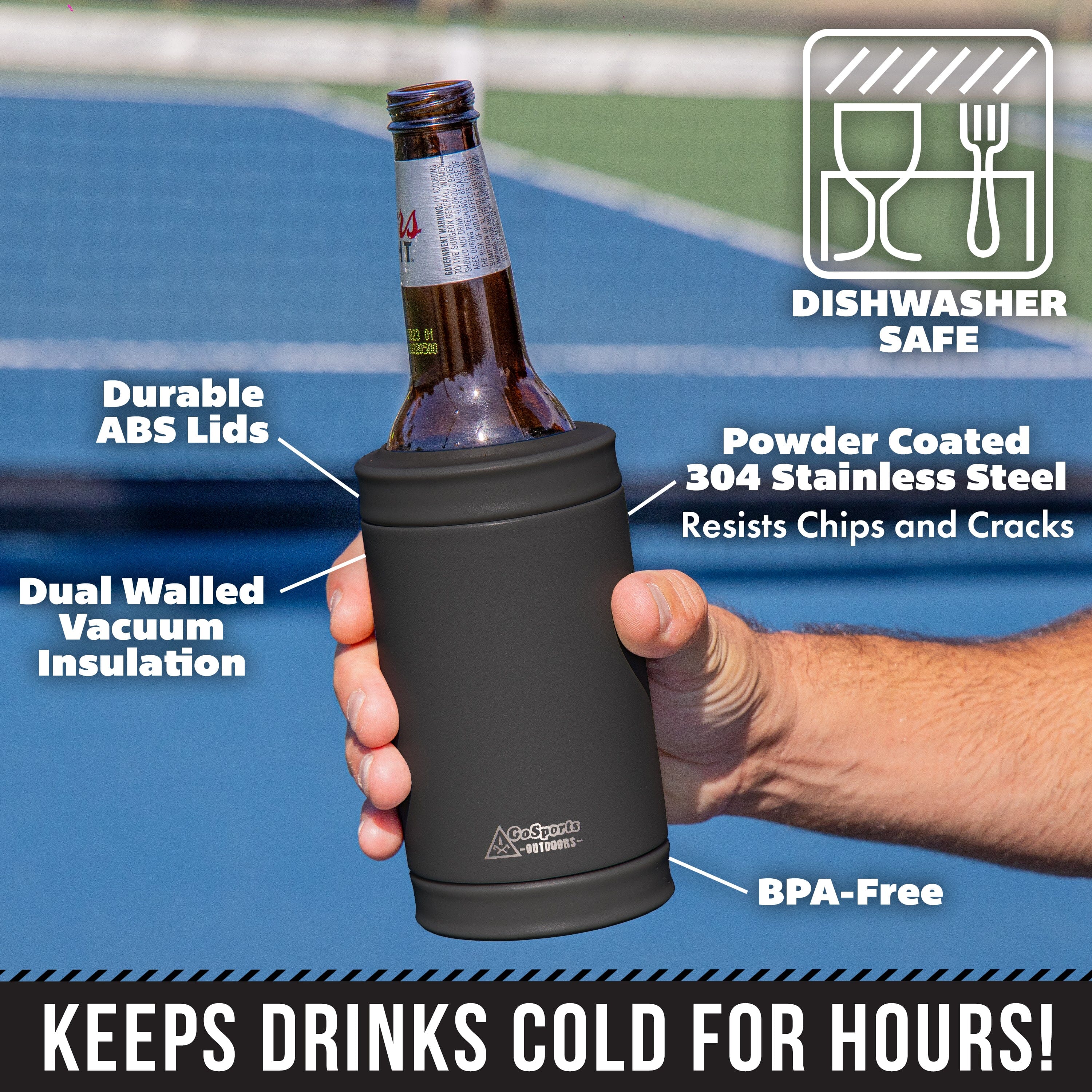 DUALIE 3 in 1 Insulated Can Cooler - Black GoSports