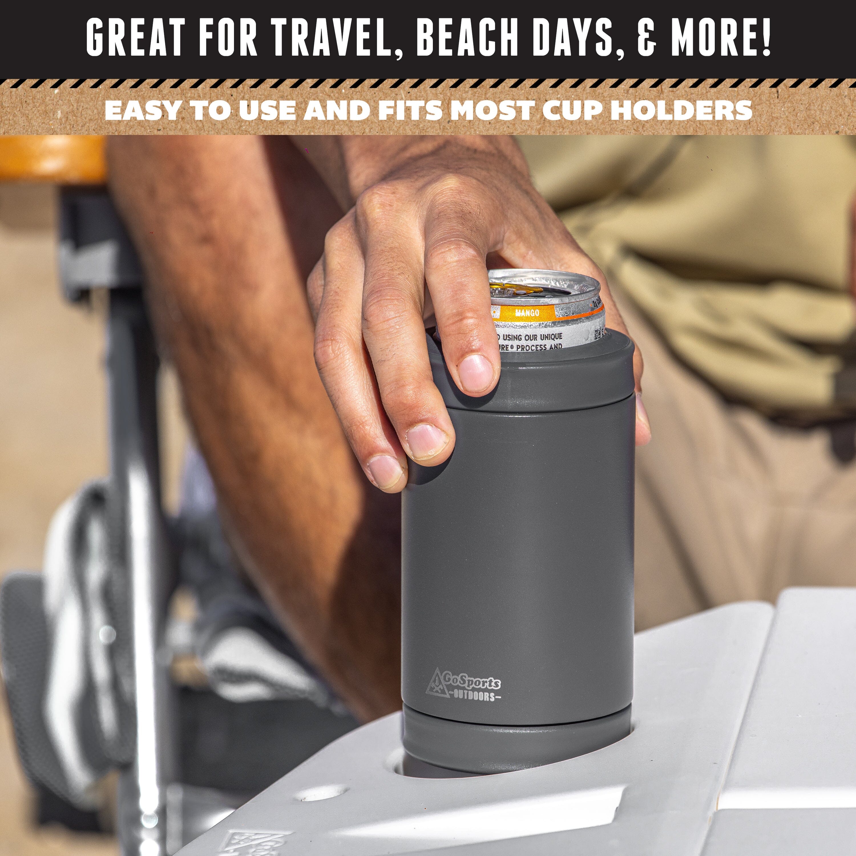 DUALIE 3 in 1 Insulated Can Cooler - Charcoal GoSports
