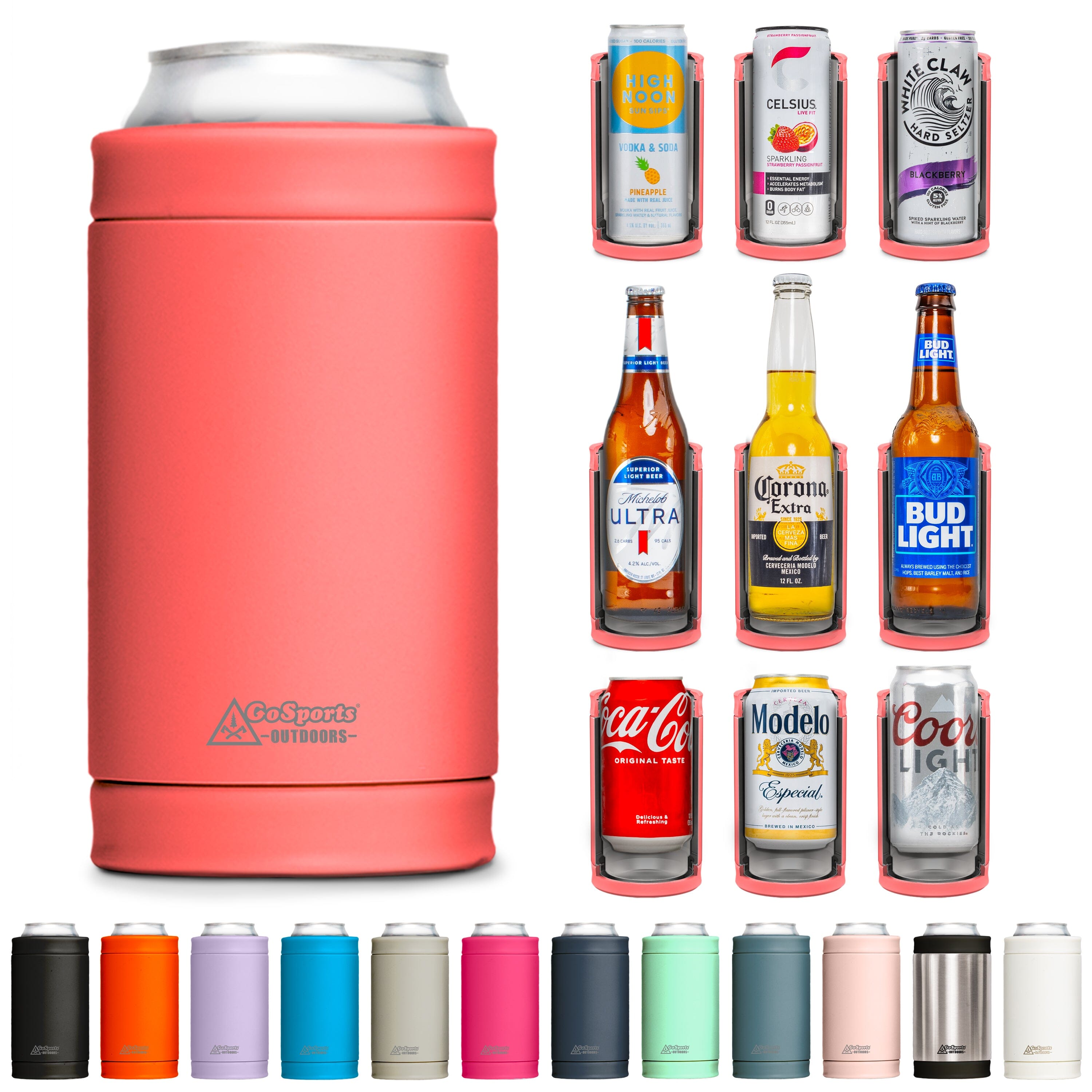 DUALIE 3 in 1 Insulated Can Cooler - Coral GoSports