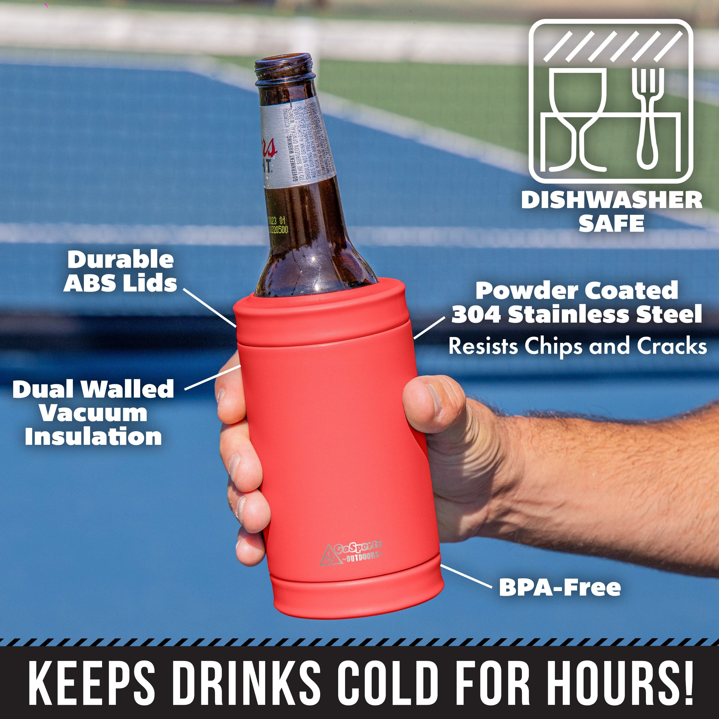 DUALIE 3 in 1 Insulated Can Cooler - Coral GoSports