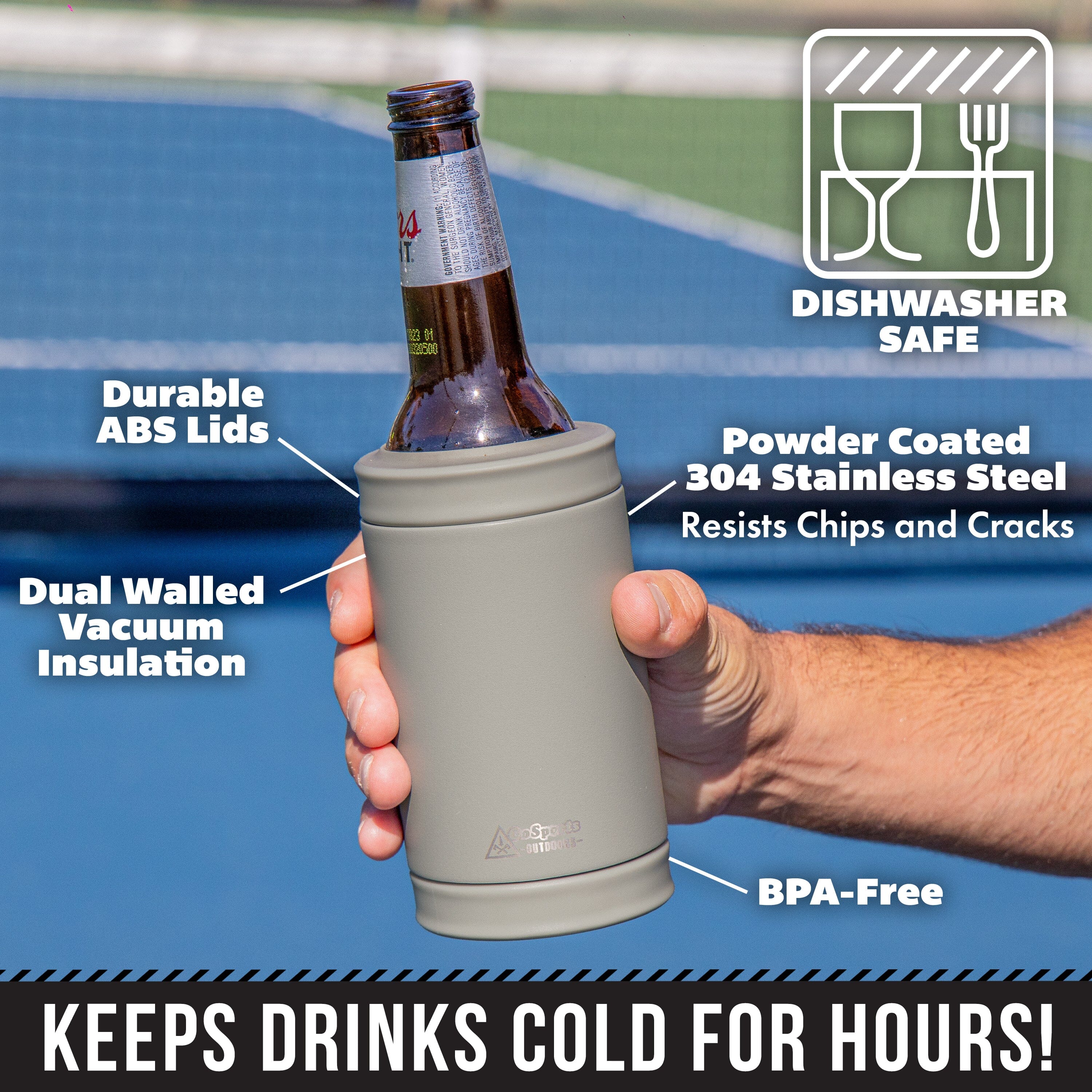 DUALIE 3 in 1 Insulated Can Cooler - Fog Gray GoSports