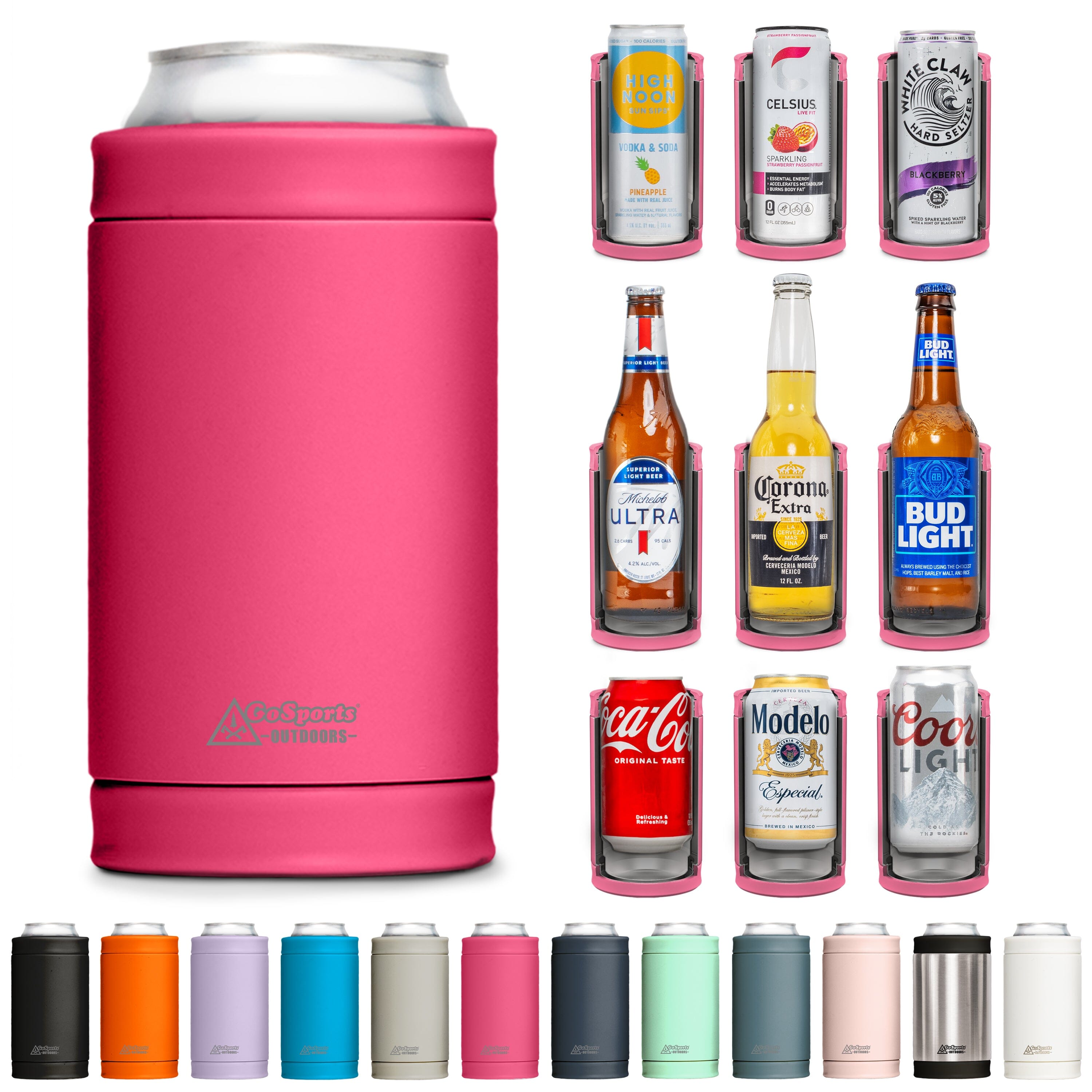 DUALIE 3 in 1 Insulated Can Cooler - Magenta GoSports