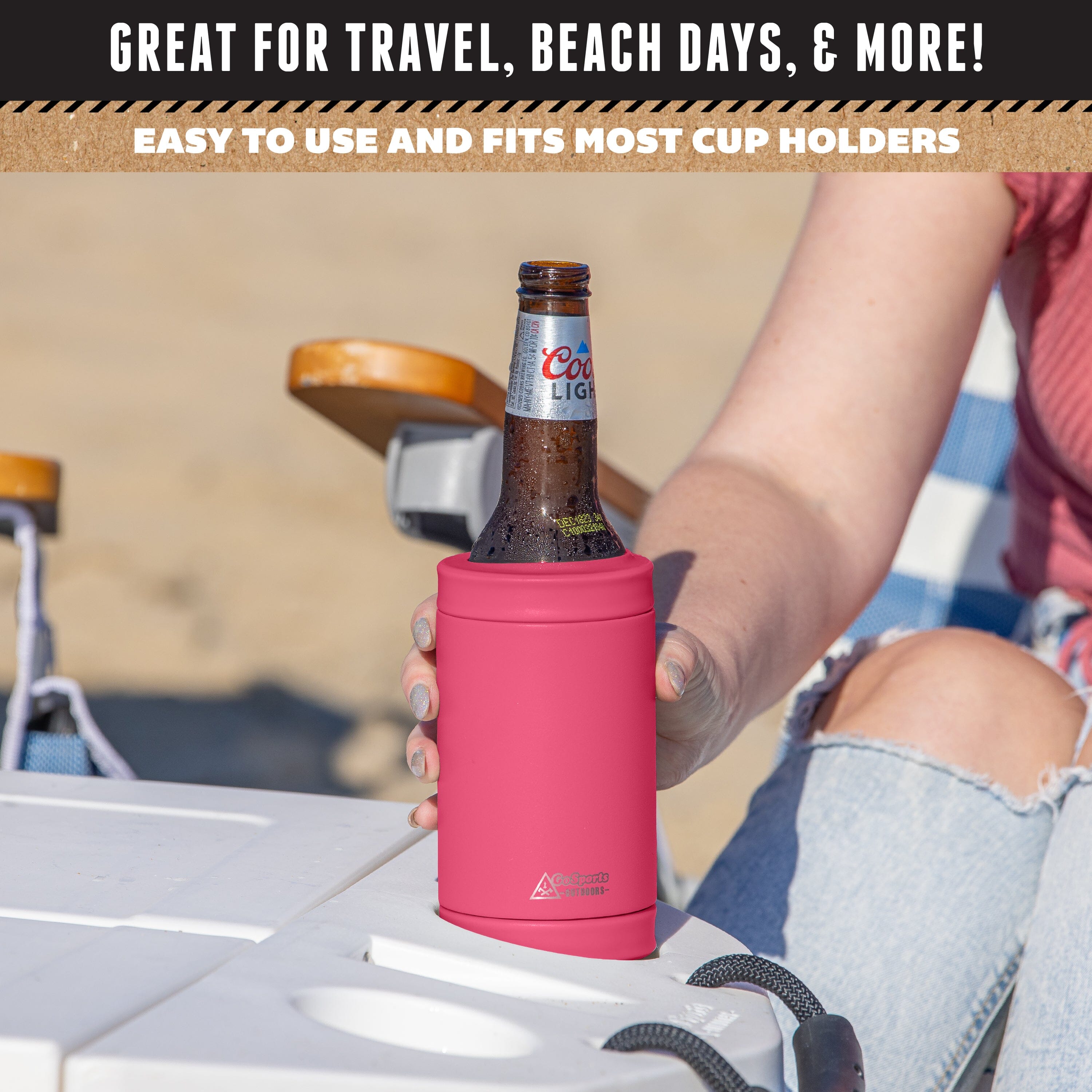 DUALIE 3 in 1 Insulated Can Cooler - Magenta GoSports