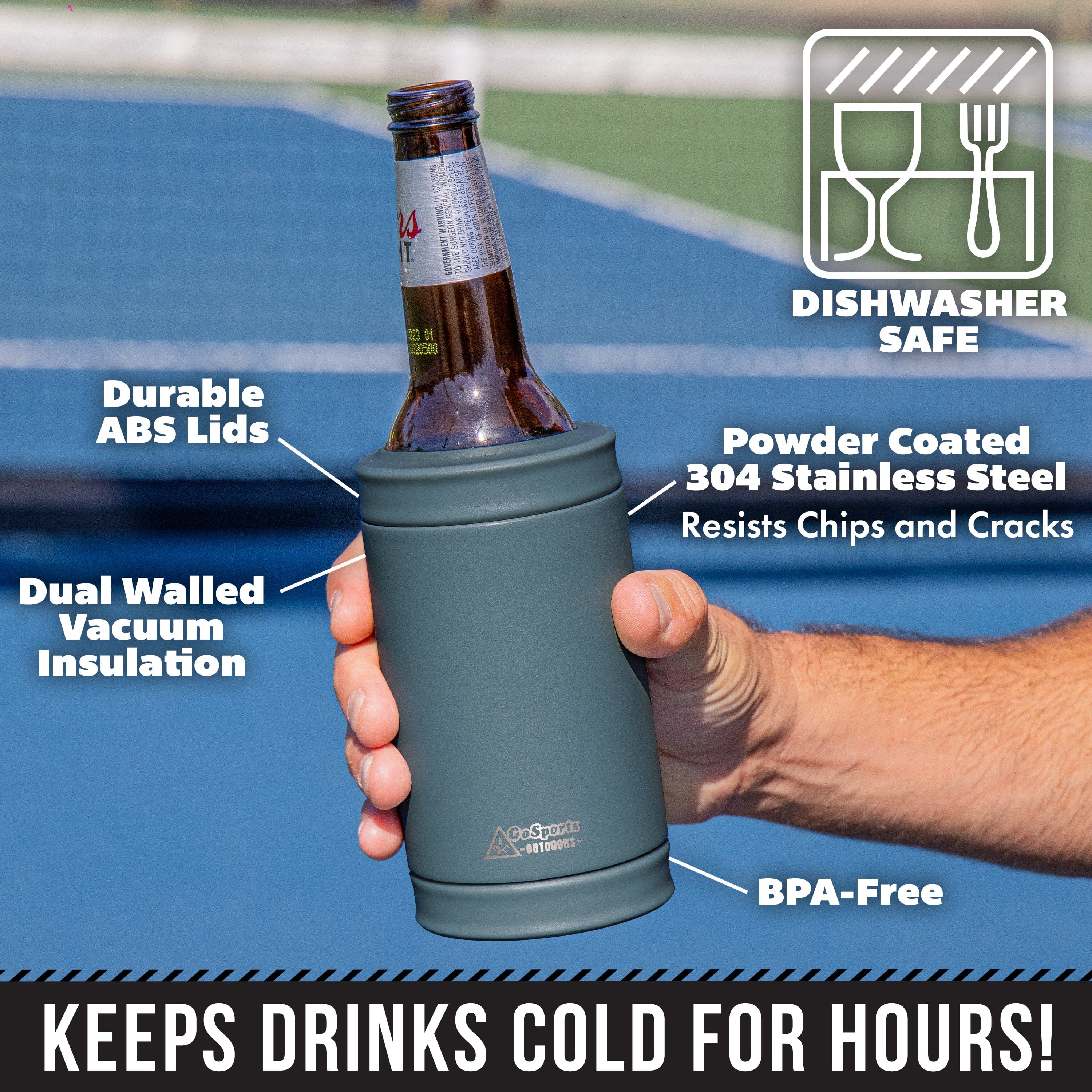 DUALIE 3 in 1 Insulated Can Cooler - Stone Blue GoSports