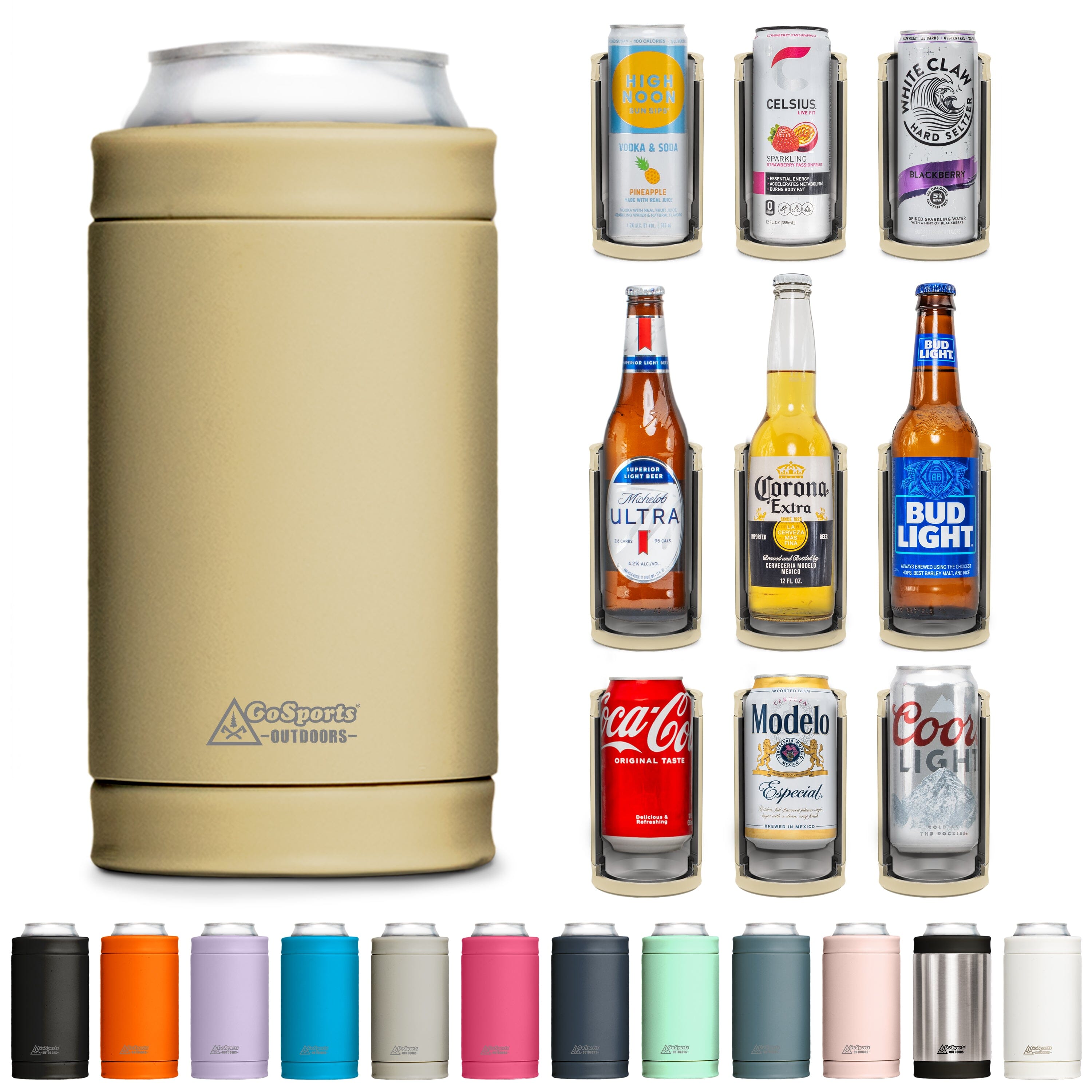 DUALIE 3 in 1 Insulated Can Cooler - Tan GoSports