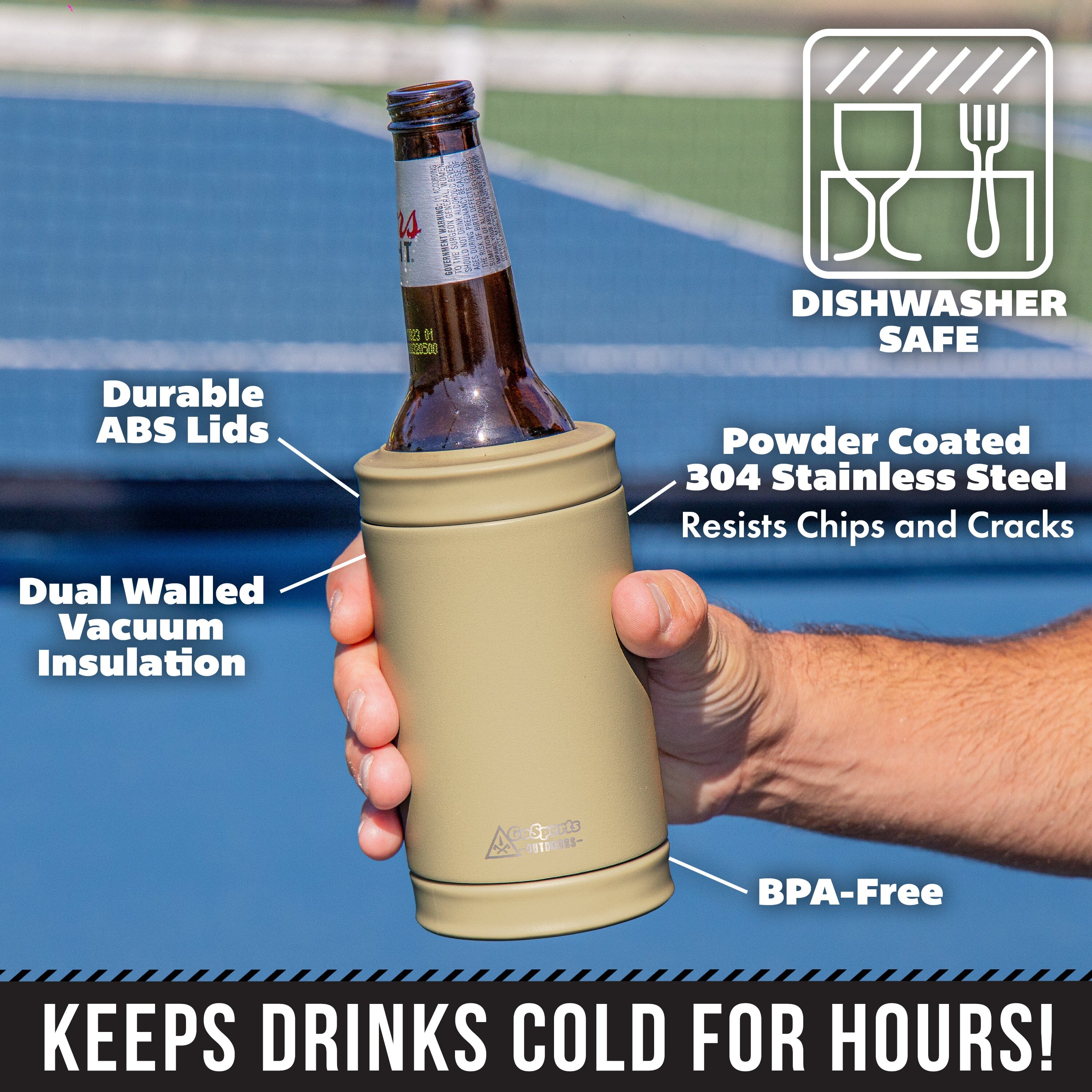 DUALIE 3 in 1 Insulated Can Cooler - Tan GoSports