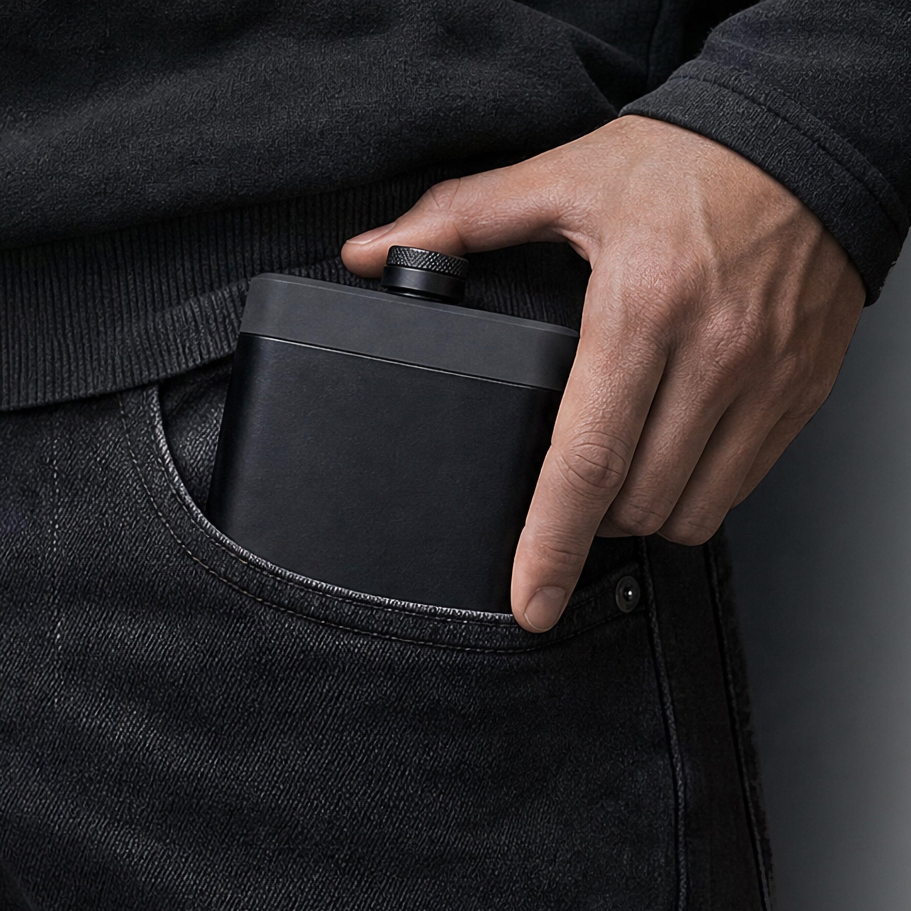 DUALIE Waypoint 8 oz Durable Stainless Steel Hip Flask for Liquor with Silicone Grip - Black Alcohol Flask Gift for Men and Women PlayGoSports.com