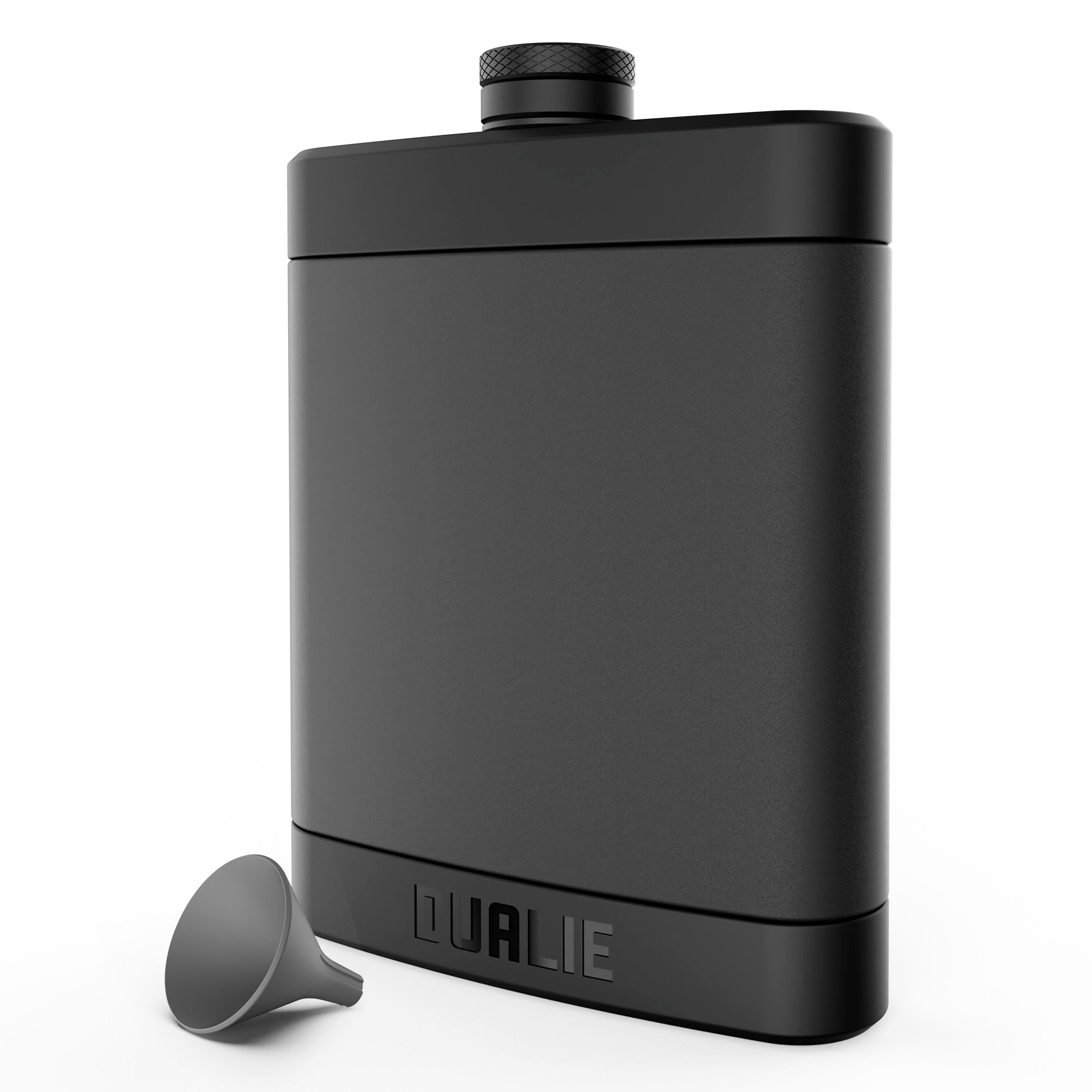 DUALIE Waypoint 8 oz Durable Stainless Steel Hip Flask for Liquor with Silicone Grip - Black Alcohol Flask Gift for Men and Women PlayGoSports.com
