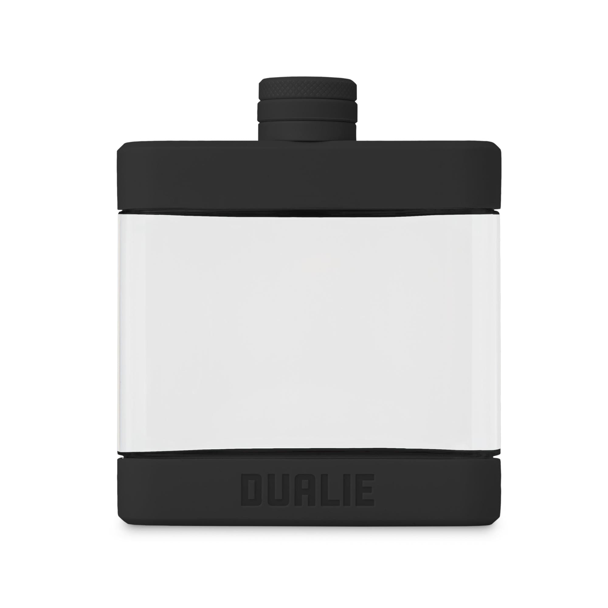 DUALIE 6 oz Hip Flask for Liquor - Undetectable Shatterproof Alcohol Flasks with Clear Tritan Plastic and Silicone Grip - Flask Gift for Men & Women Playgosports.com Black