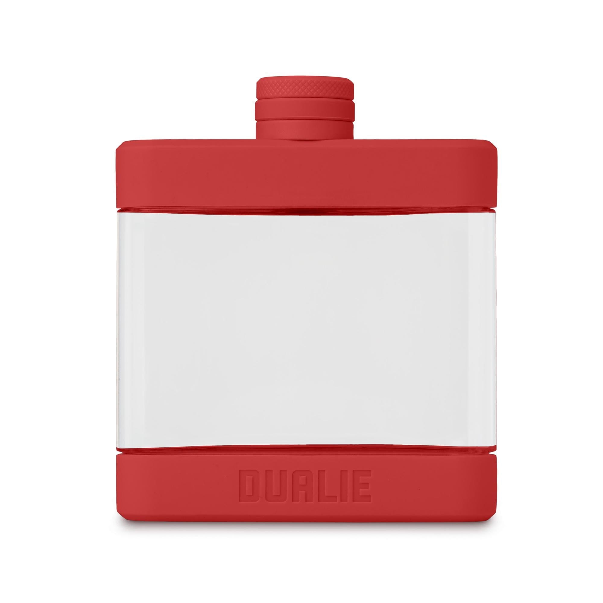 DUALIE 6 oz Hip Flask for Liquor - Undetectable Shatterproof Alcohol Flasks with Clear Tritan Plastic and Silicone Grip - Flask Gift for Men & Women Playgosports.com Burnt Red