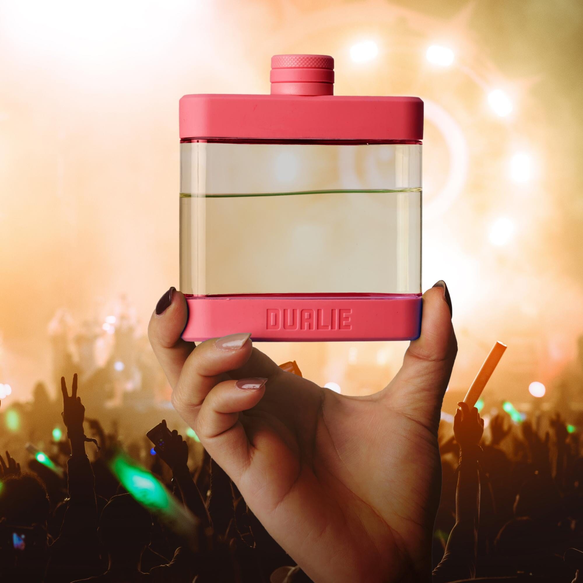 DUALIE 6 oz Hip Flask for Liquor - Undetectable Shatterproof Alcohol Flasks with Clear Tritan Plastic and Silicone Grip - Flask Gift for Men & Women Playgosports.com