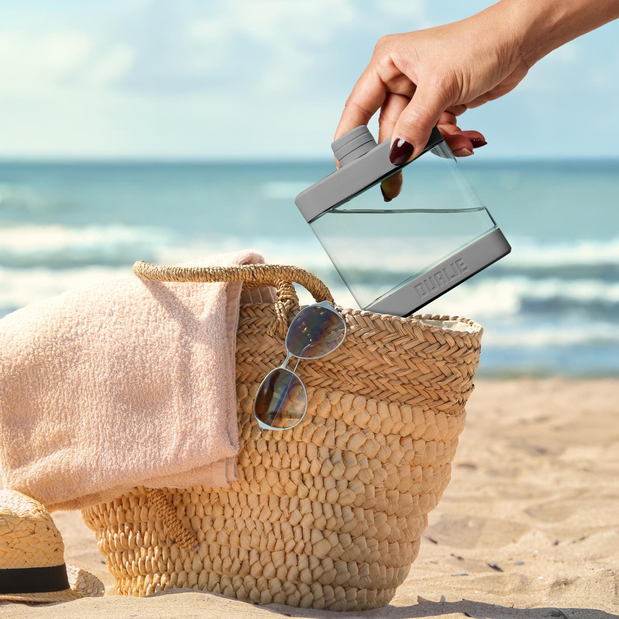 DUALIE 6 oz Hip Flask for Liquor - Undetectable Shatterproof Alcohol Flasks with Clear Tritan Plastic and Silicone Grip - Flask Gift for Men & Women Playgosports.com