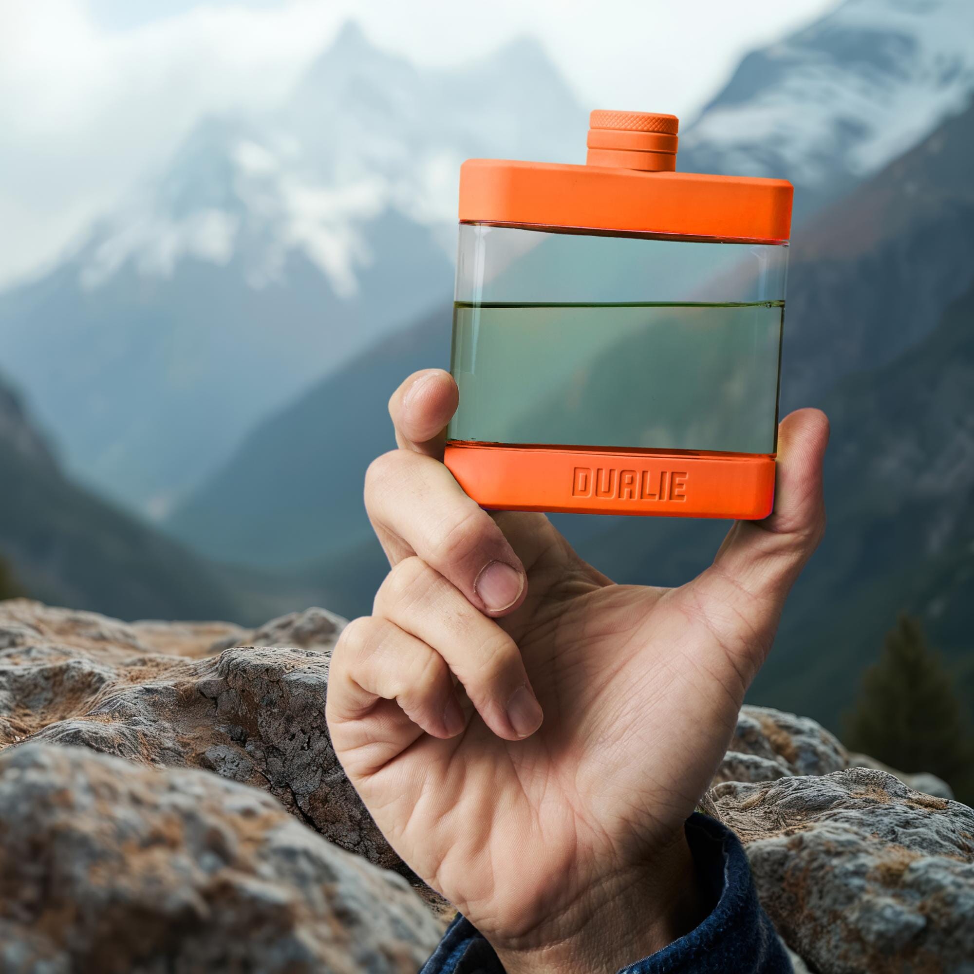 DUALIE 6 oz Hip Flask for Liquor - Undetectable Shatterproof Alcohol Flasks with Clear Tritan Plastic and Silicone Grip - Flask Gift for Men & Women Playgosports.com