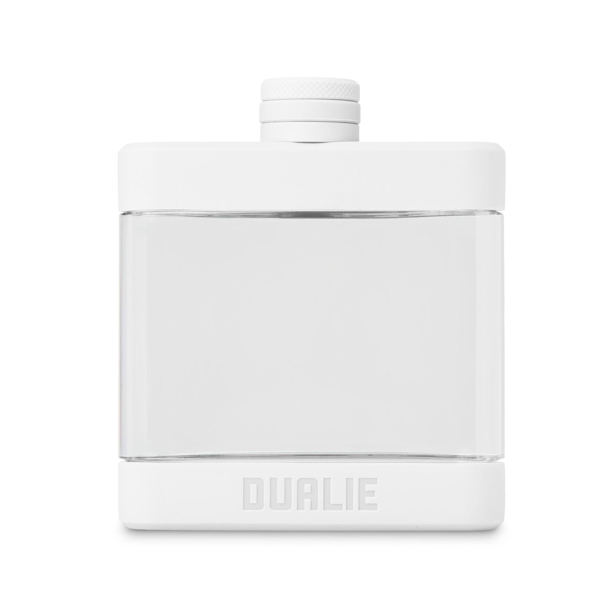 DUALIE 6 oz Hip Flask for Liquor - Undetectable Shatterproof Alcohol Flasks with Clear Tritan Plastic and Silicone Grip - Flask Gift for Men & Women Playgosports.com White