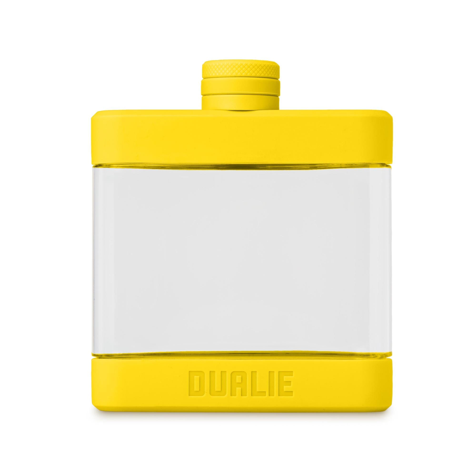 DUALIE 6 oz Hip Flask for Liquor - Undetectable Shatterproof Alcohol Flasks with Clear Tritan Plastic and Silicone Grip - Flask Gift for Men & Women Playgosports.com Yellow