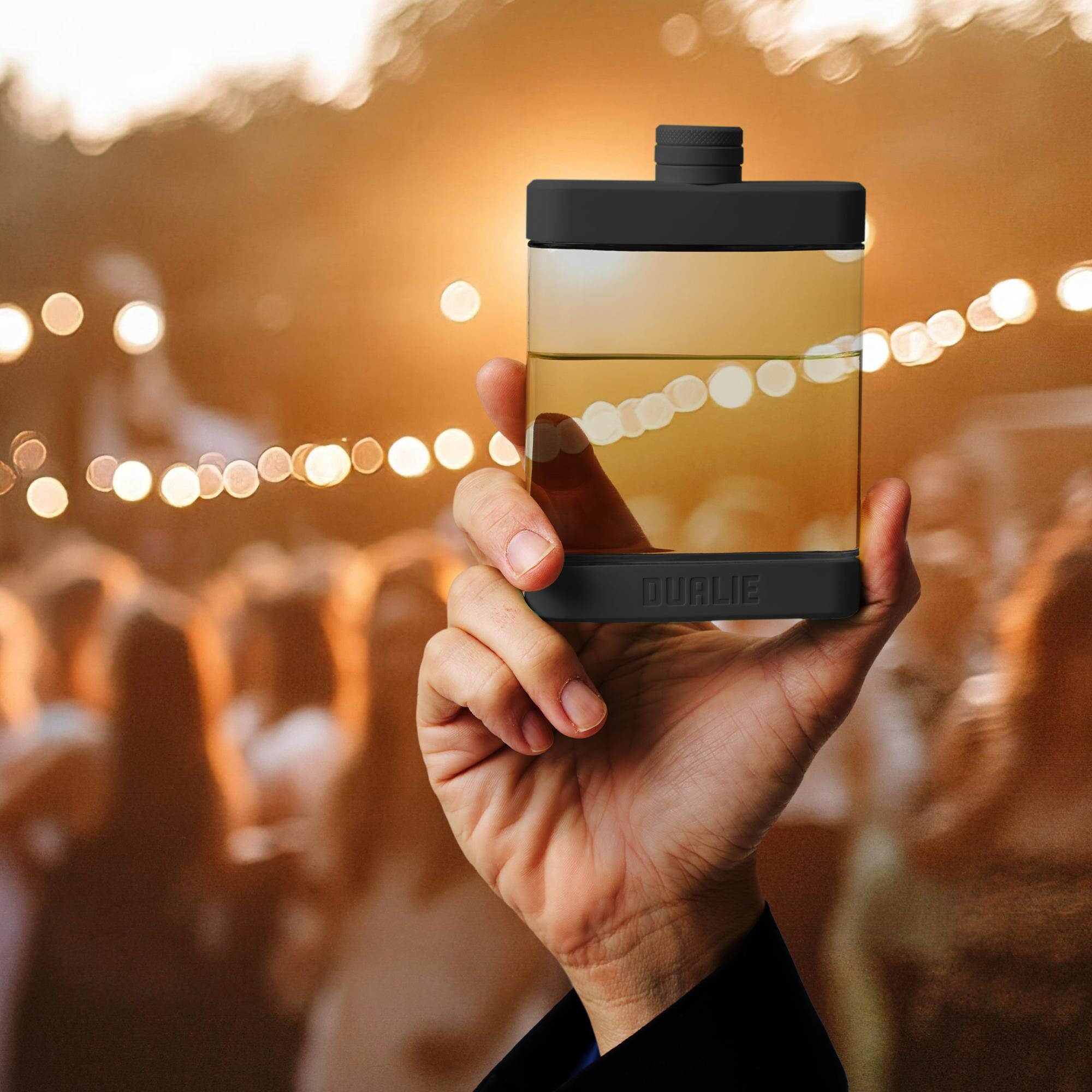 DUALIE 8 oz Hip Flask for Liquor - Undetectable Shatterproof Alcohol Flasks with Clear Tritan Plastic and Silicone Grip - Flask Gift for Men & Women Playgosports.com