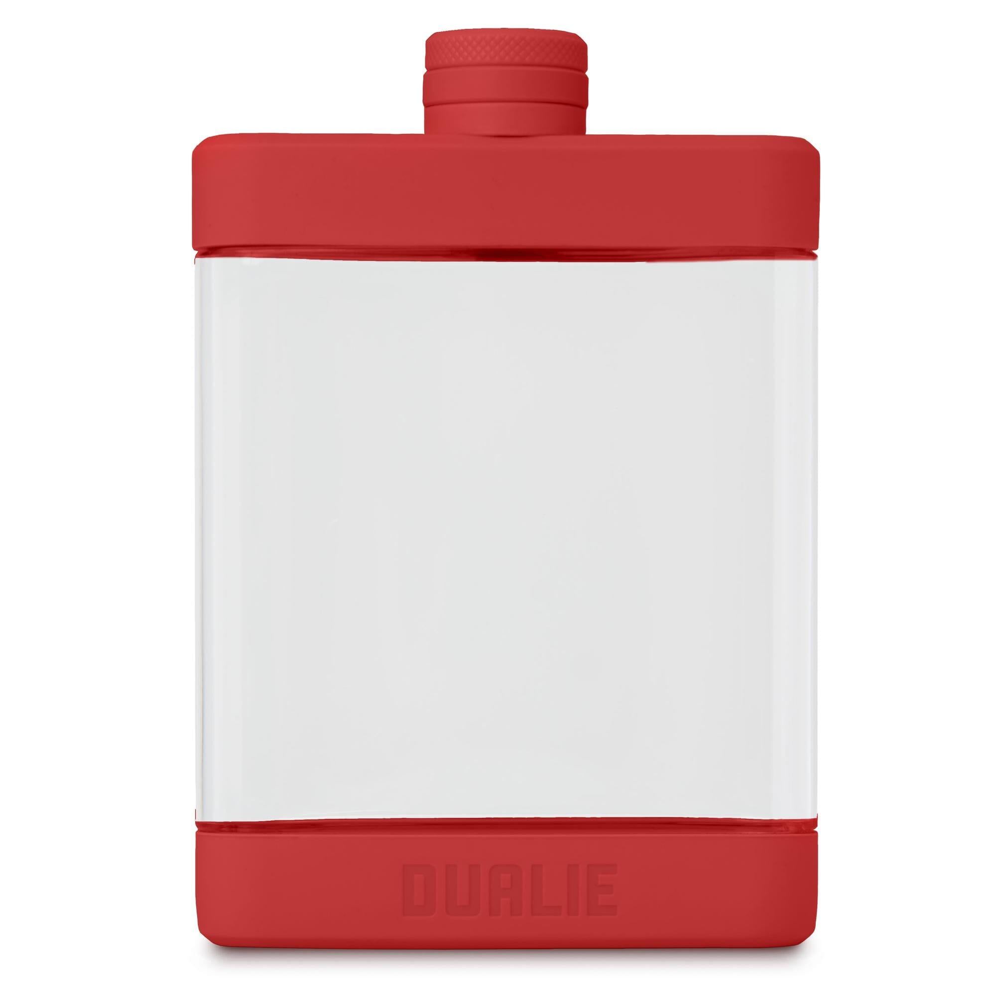 DUALIE 8 oz Hip Flask for Liquor - Undetectable Shatterproof Alcohol Flasks with Clear Tritan Plastic and Silicone Grip - Flask Gift for Men & Women Playgosports.com Burnt Red