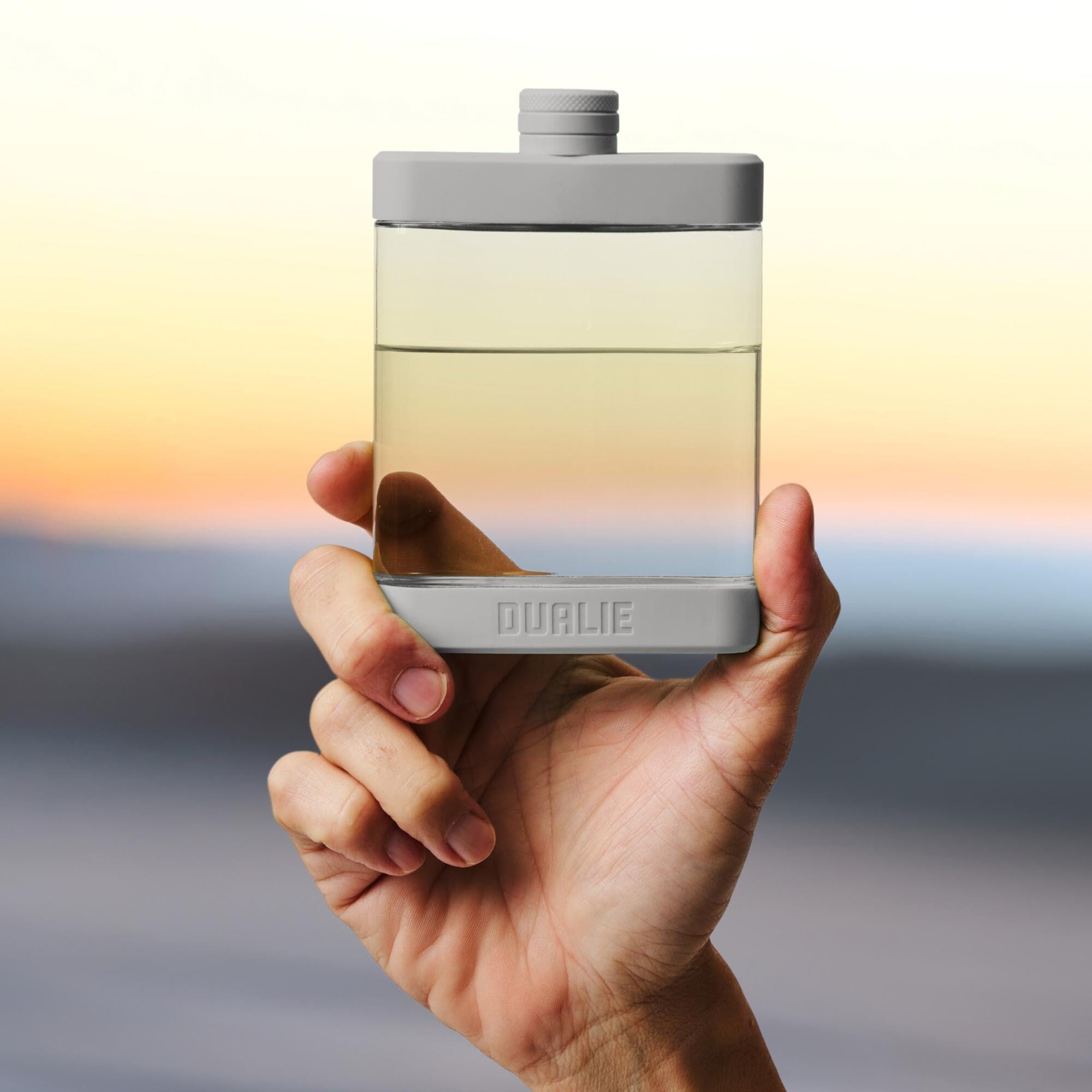 DUALIE 8 oz Hip Flask for Liquor - Undetectable Shatterproof Alcohol Flasks with Clear Tritan Plastic and Silicone Grip - Flask Gift for Men & Women Playgosports.com