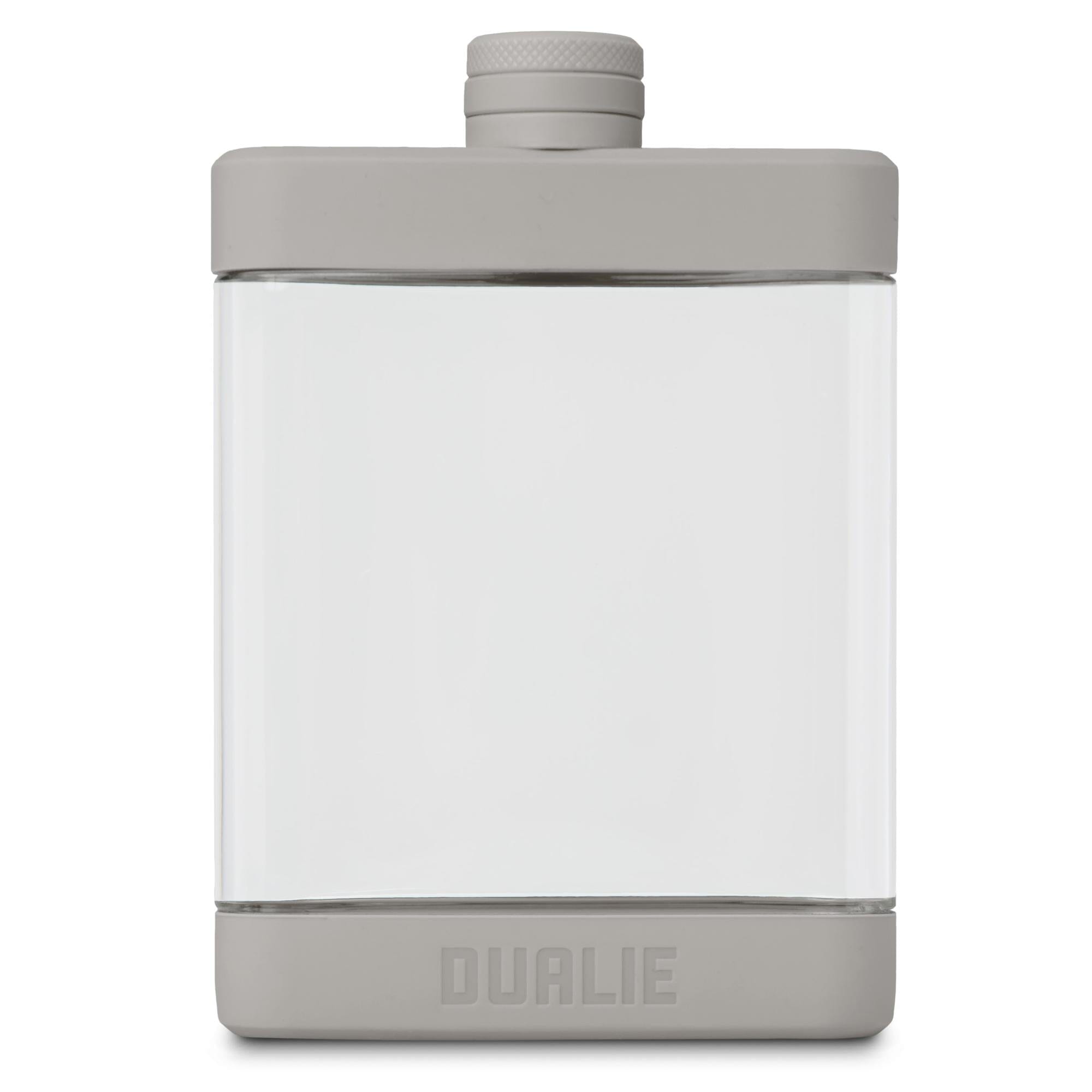 DUALIE 8 oz Hip Flask for Liquor - Undetectable Shatterproof Alcohol Flasks with Clear Tritan Plastic and Silicone Grip - Flask Gift for Men & Women Playgosports.com Fog Gray