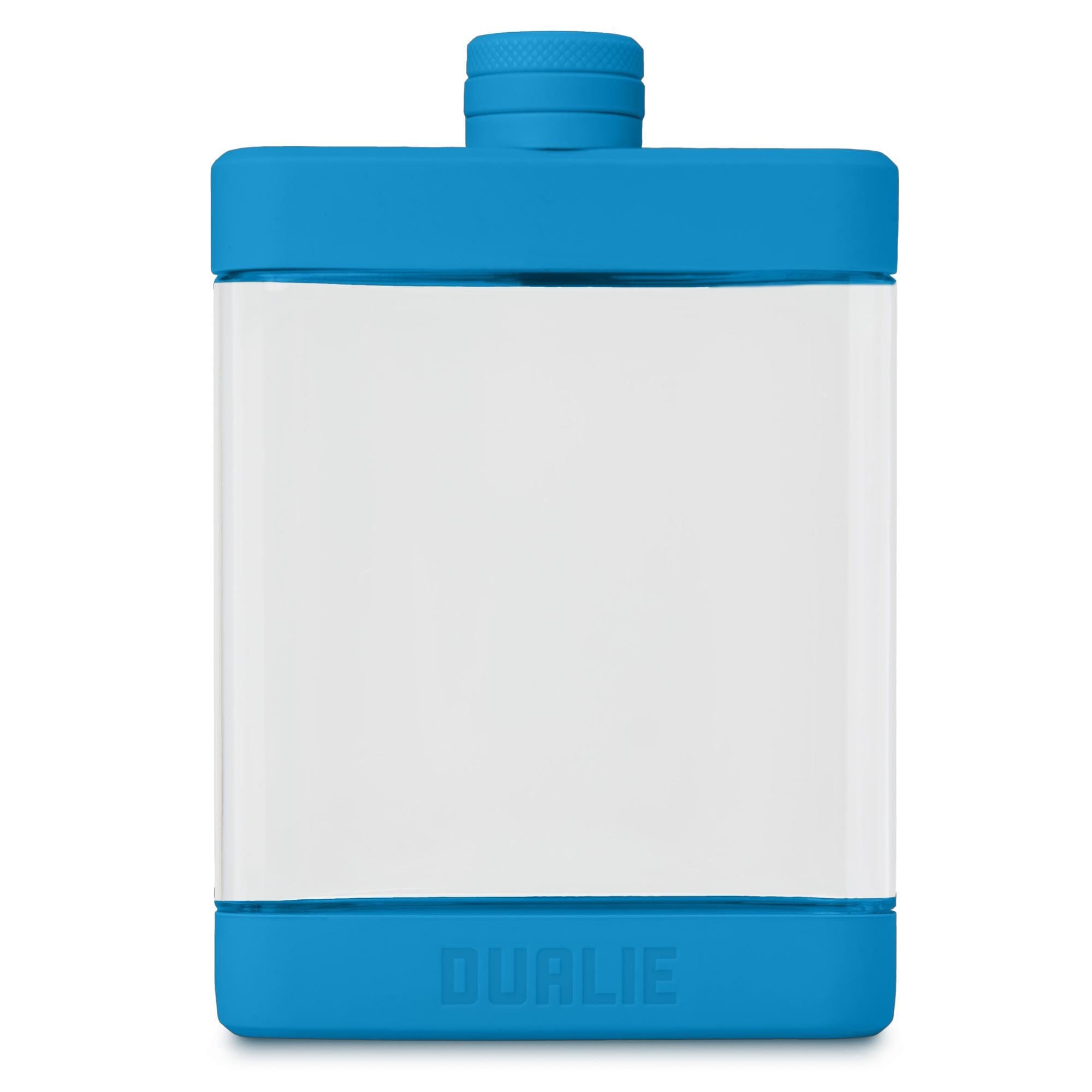 DUALIE 8 oz Hip Flask for Liquor - Undetectable Shatterproof Alcohol Flasks with Clear Tritan Plastic and Silicone Grip - Flask Gift for Men & Women Playgosports.com Glacier