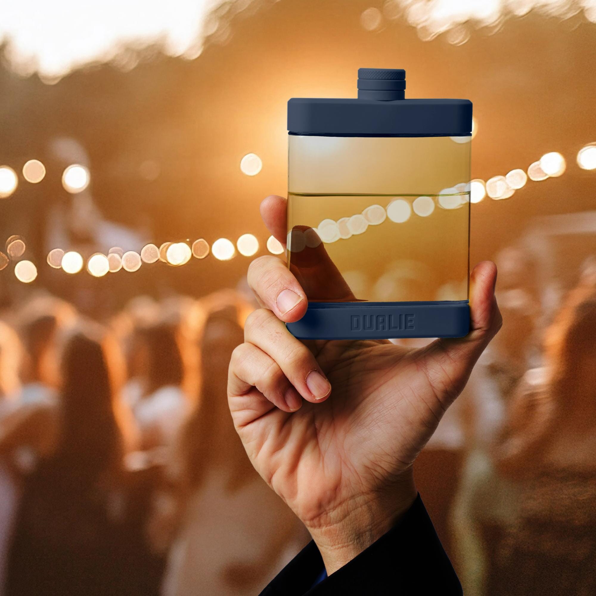 DUALIE 8 oz Hip Flask for Liquor - Undetectable Shatterproof Alcohol Flasks with Clear Tritan Plastic and Silicone Grip - Flask Gift for Men & Women Playgosports.com