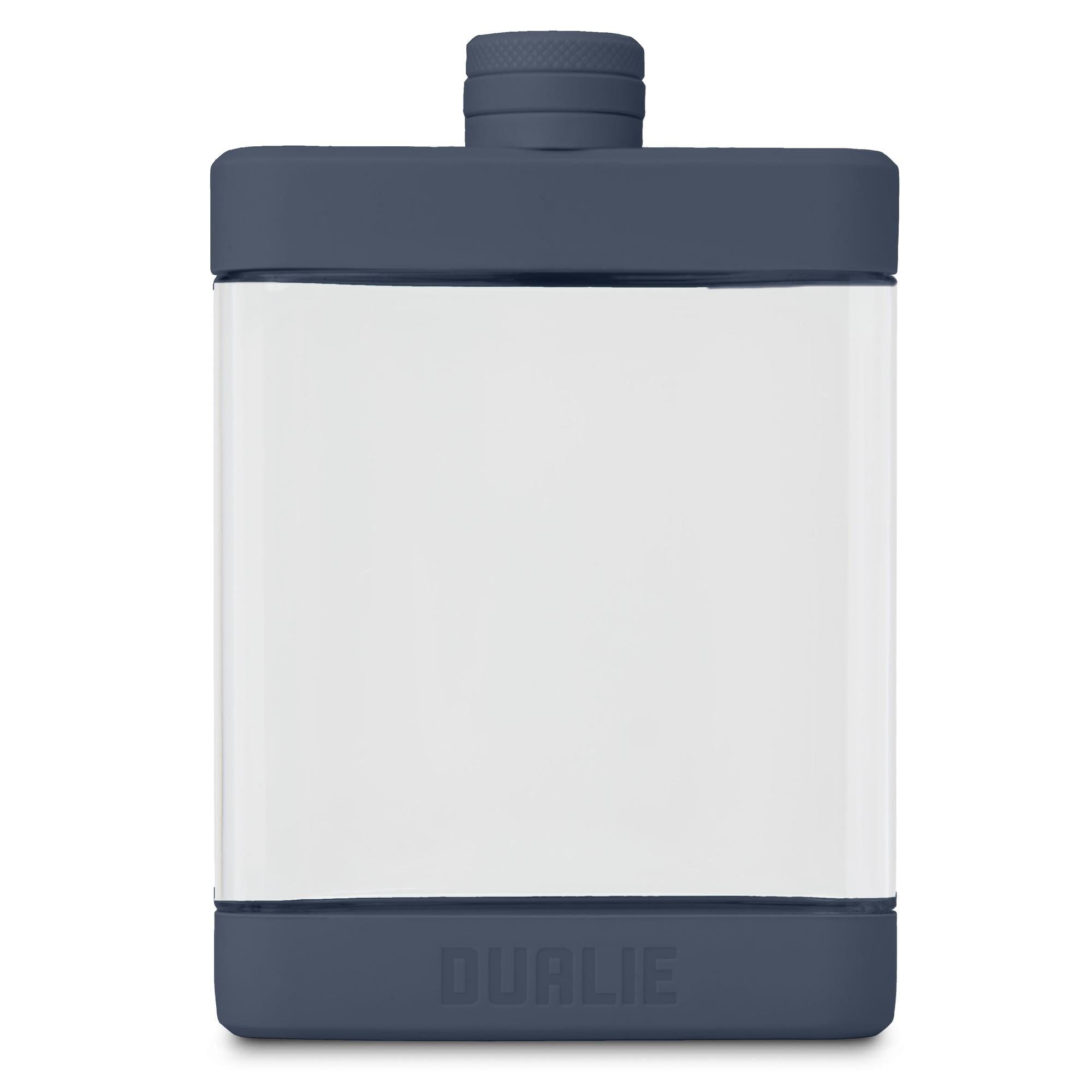 DUALIE 8 oz Hip Flask for Liquor - Undetectable Shatterproof Alcohol Flasks with Clear Tritan Plastic and Silicone Grip - Flask Gift for Men & Women Playgosports.com Navy