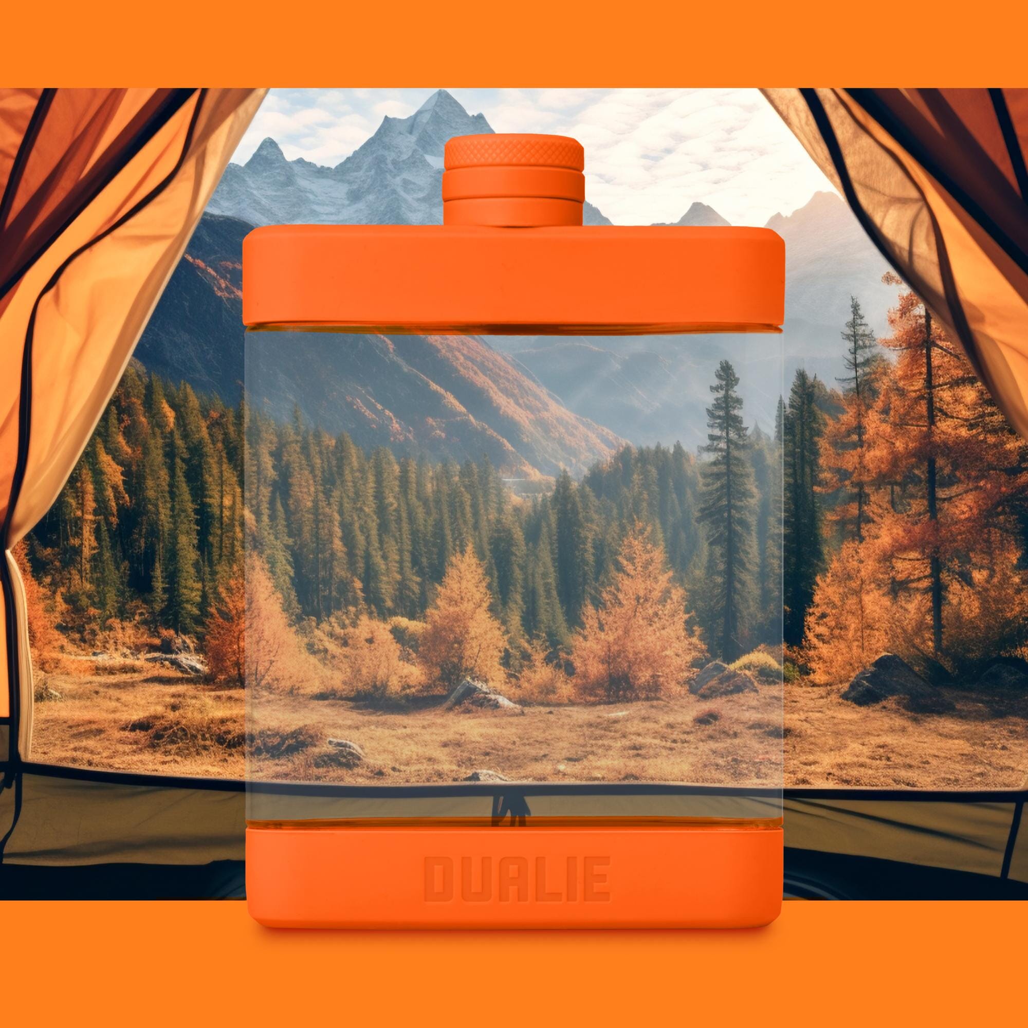 DUALIE 8 oz Hip Flask for Liquor - Undetectable Shatterproof Alcohol Flasks with Clear Tritan Plastic and Silicone Grip - Flask Gift for Men & Women Playgosports.com