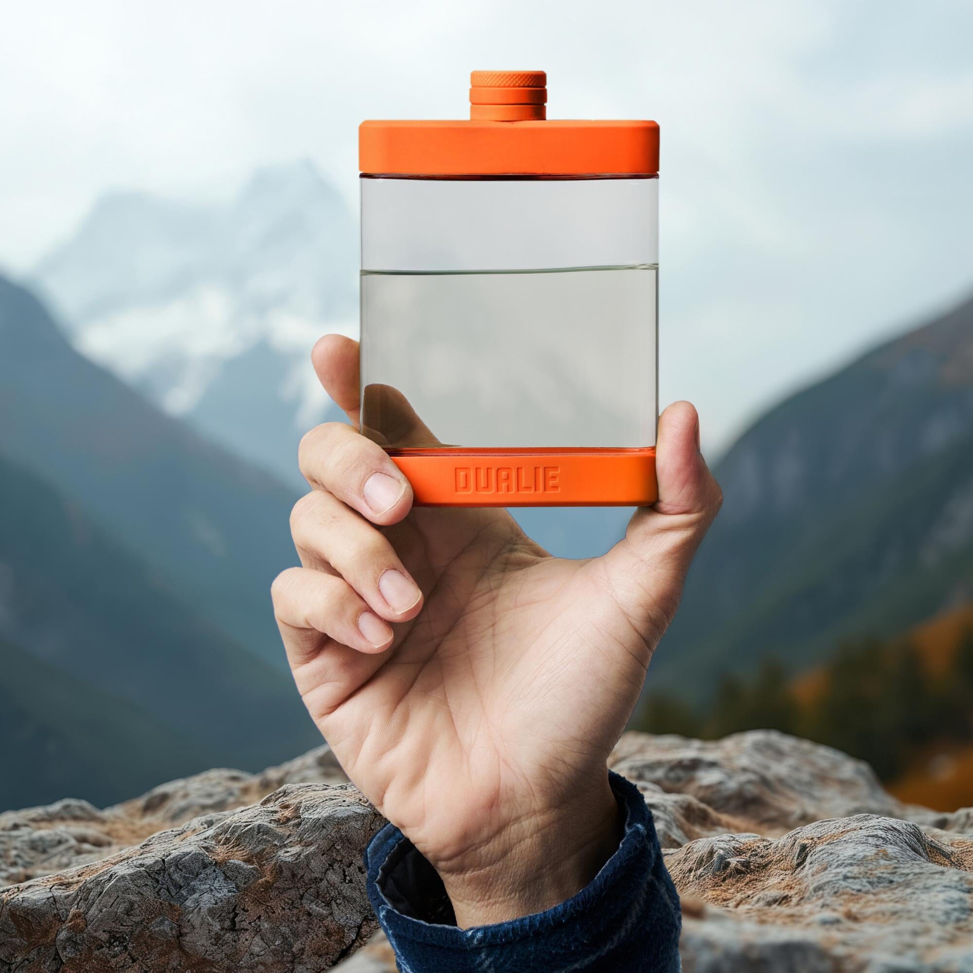 DUALIE 8 oz Hip Flask for Liquor - Undetectable Shatterproof Alcohol Flasks with Clear Tritan Plastic and Silicone Grip - Flask Gift for Men & Women Playgosports.com