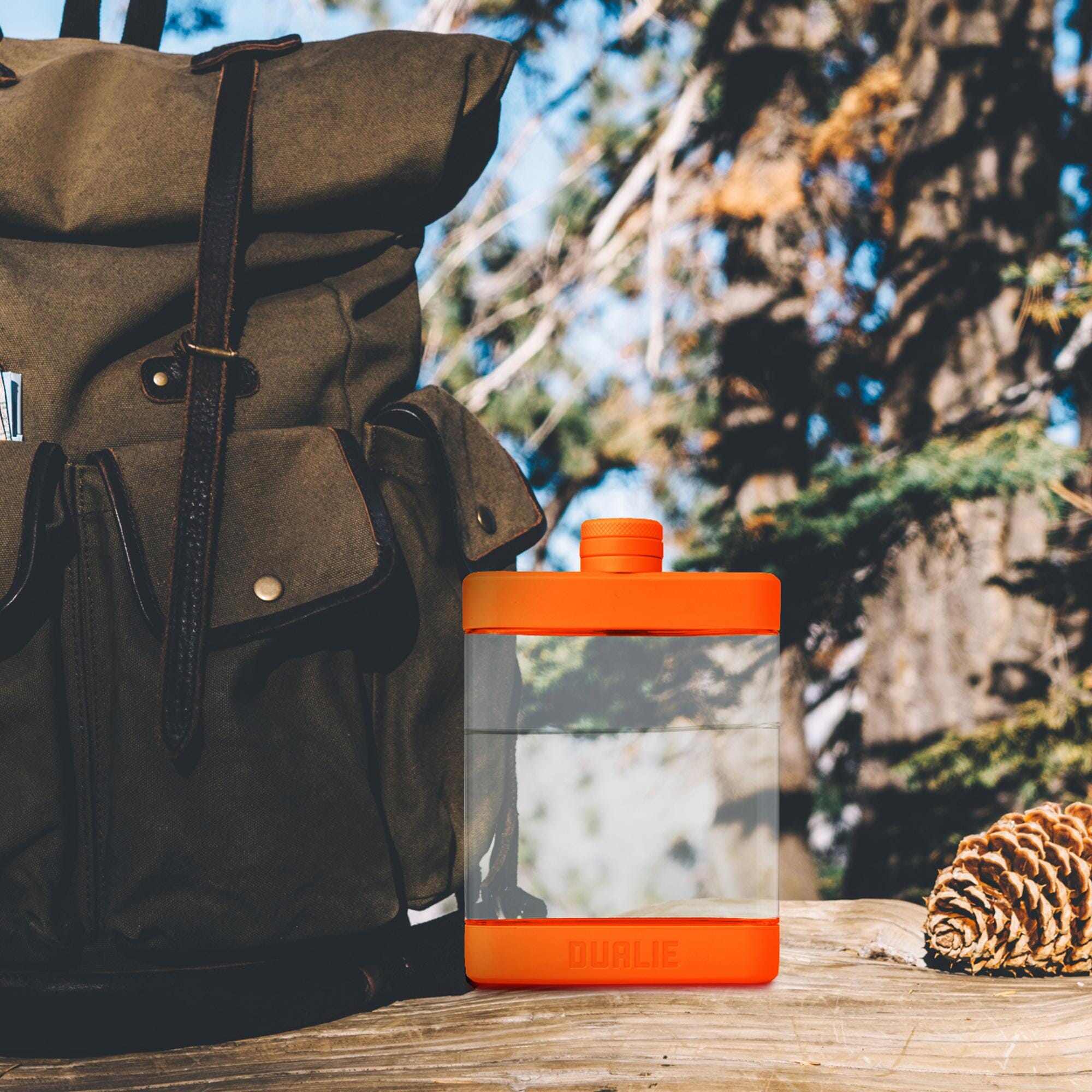 DUALIE 8 oz Hip Flask for Liquor - Undetectable Shatterproof Alcohol Flasks with Clear Tritan Plastic and Silicone Grip - Flask Gift for Men & Women Playgosports.com