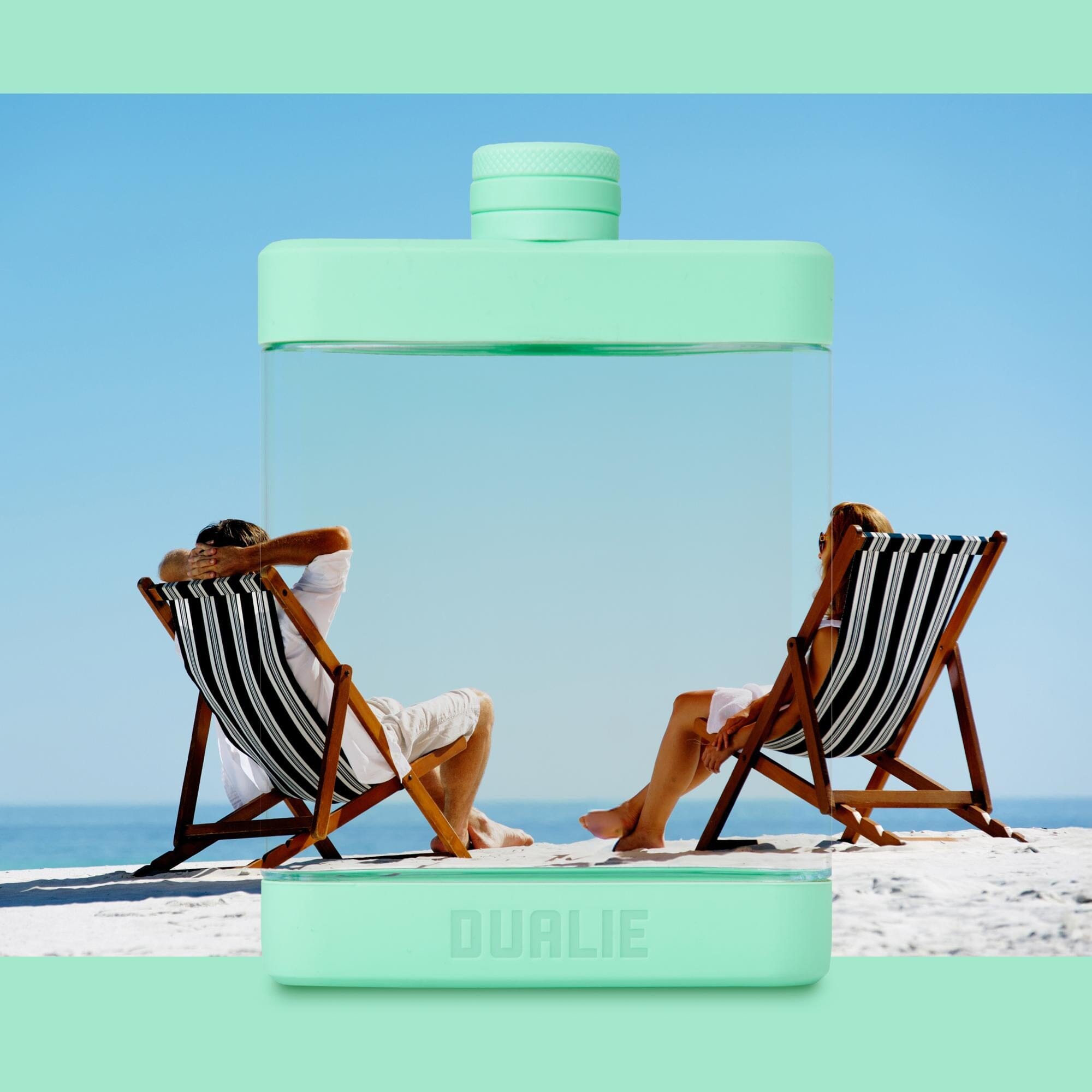 DUALIE 8 oz Hip Flask for Liquor - Undetectable Shatterproof Alcohol Flasks with Clear Tritan Plastic and Silicone Grip - Flask Gift for Men & Women Playgosports.com