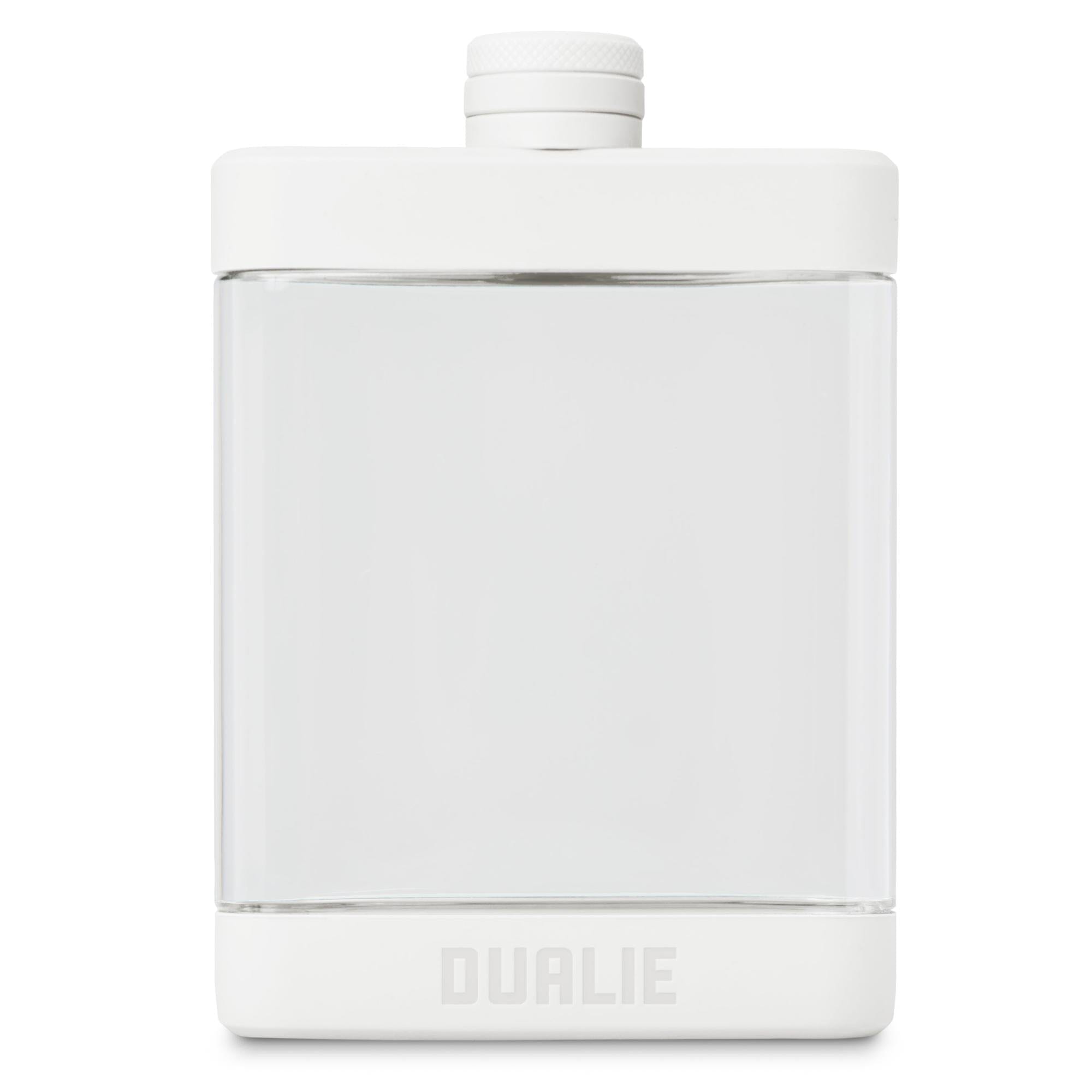 DUALIE 8 oz Hip Flask for Liquor - Undetectable Shatterproof Alcohol Flasks with Clear Tritan Plastic and Silicone Grip - Flask Gift for Men & Women Playgosports.com White