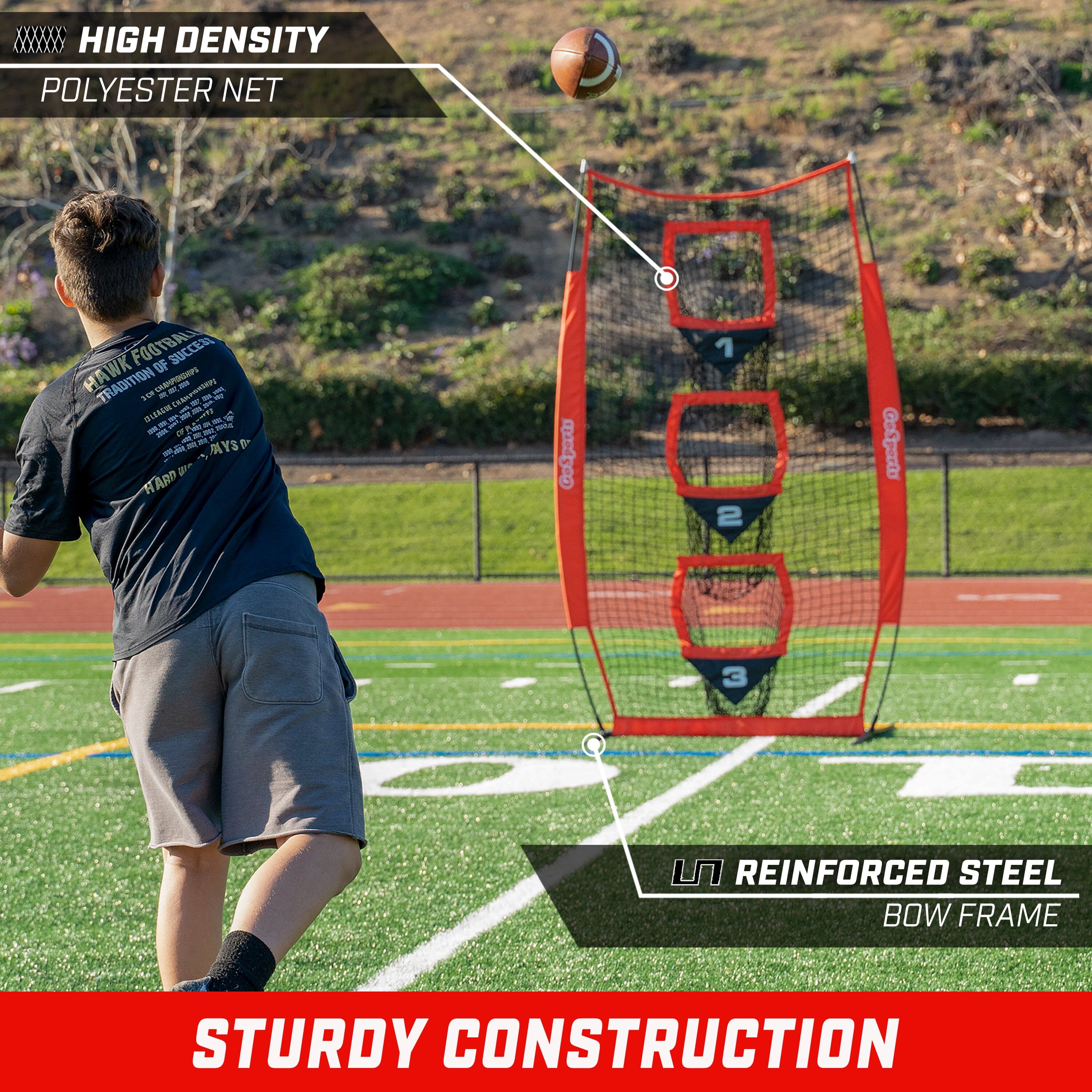 GoSports 8 ft x 4 ft Football Training Vertical Target Net Football GoSports