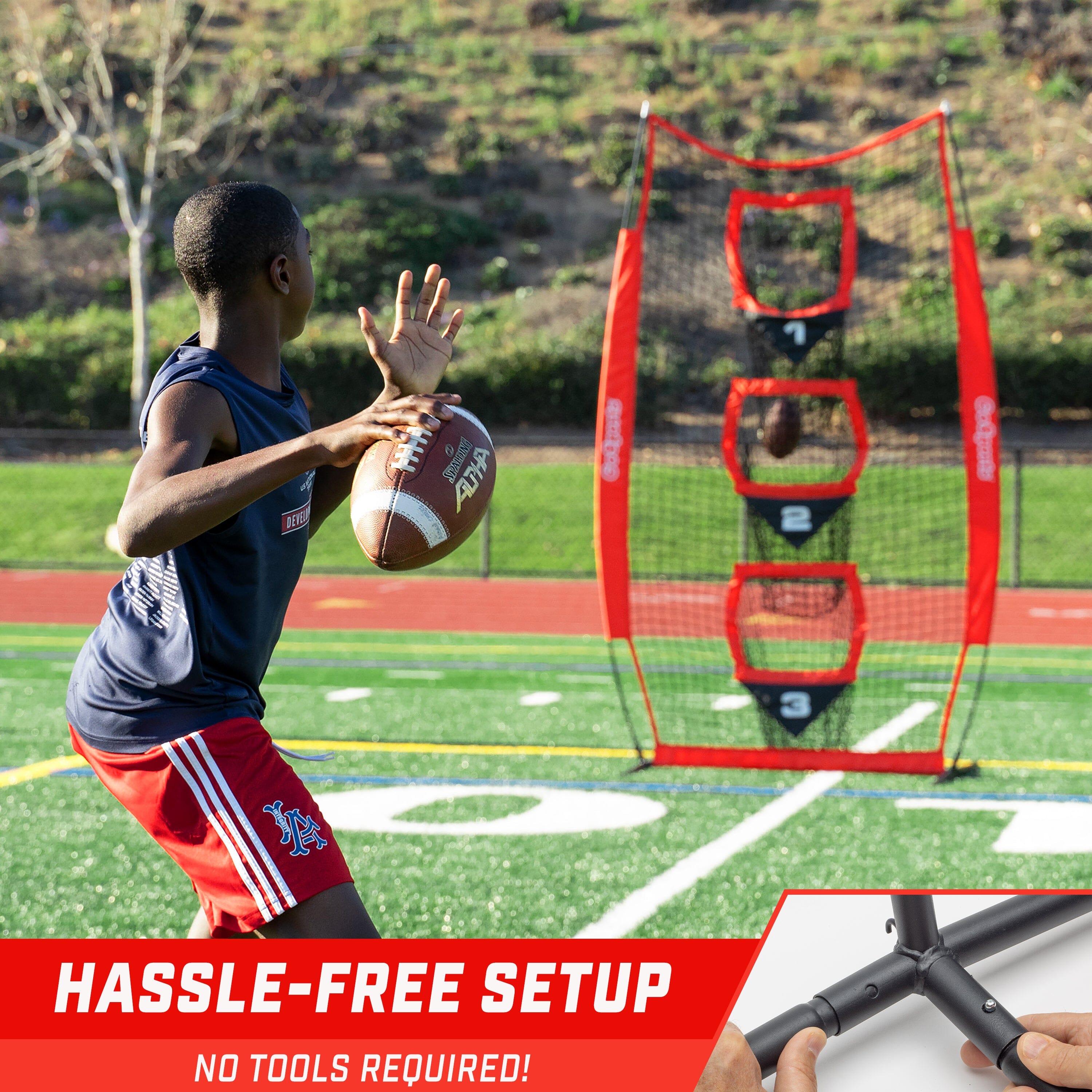 GoSports 8 ft x 4 ft Football Training Vertical Target Net Football GoSports