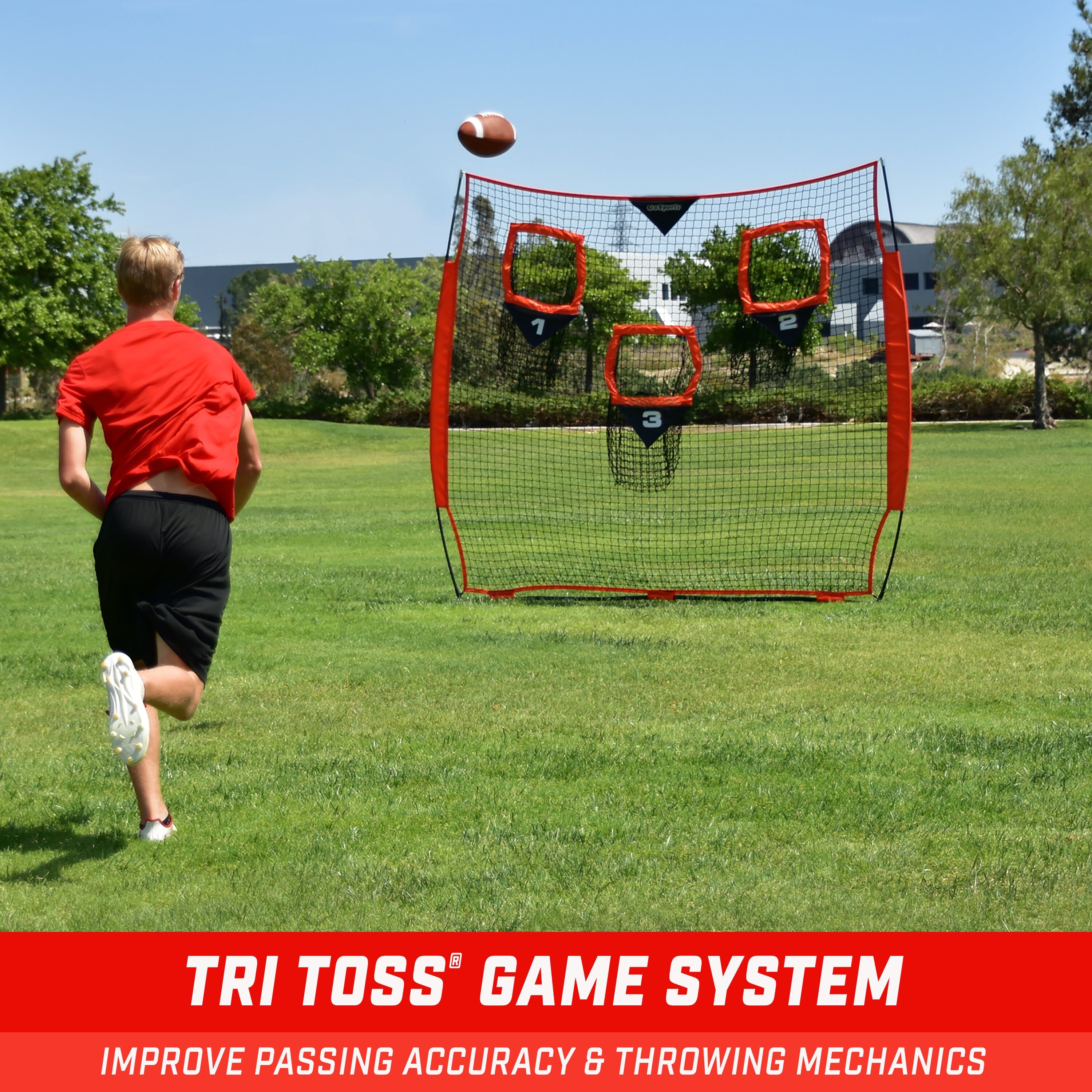 GoSports Football Throwing Net - 8 x 8 ft or 6 x 6 ft Nets Football GoSports