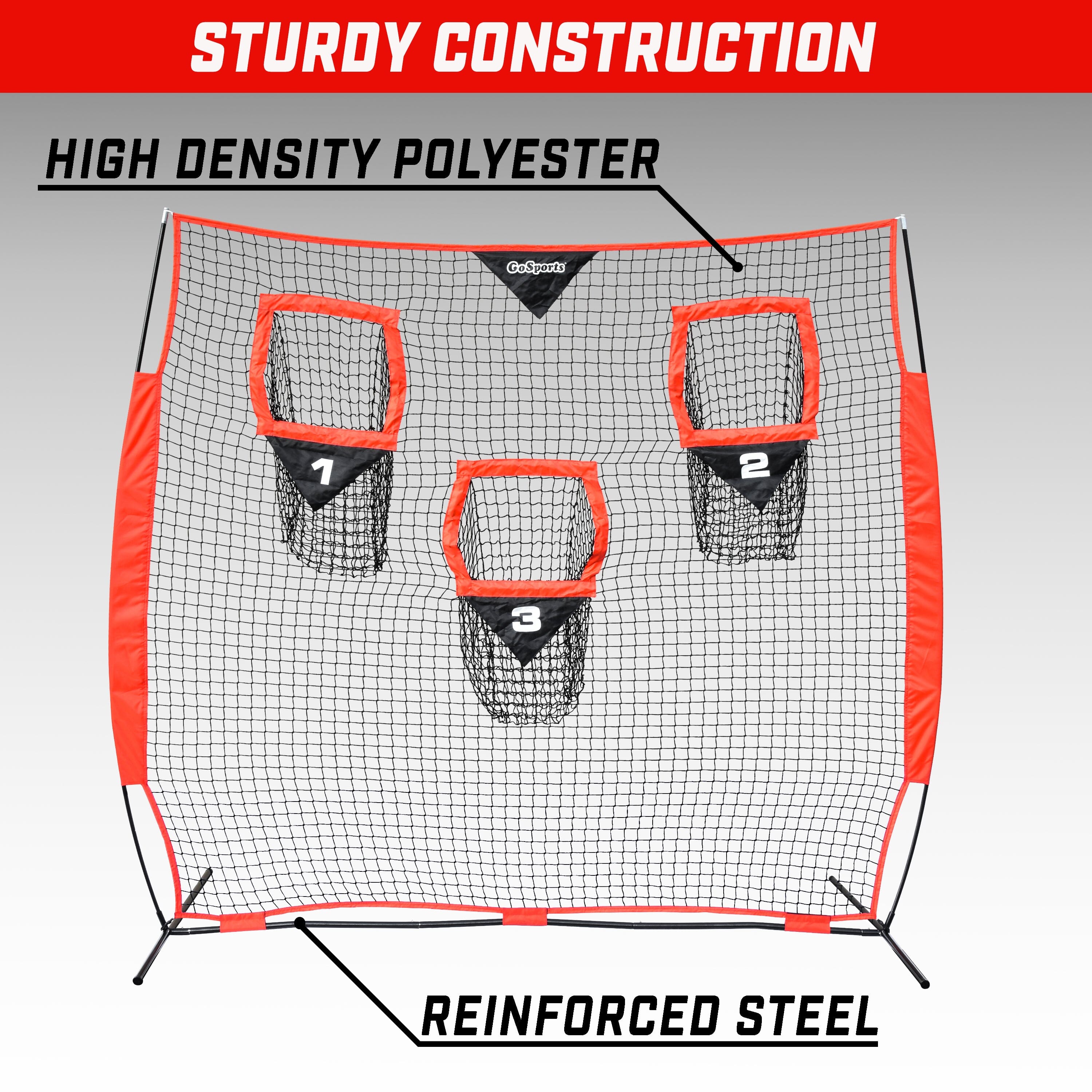 GoSports Football Throwing Net - 8 x 8 ft or 6 x 6 ft Nets Football GoSports