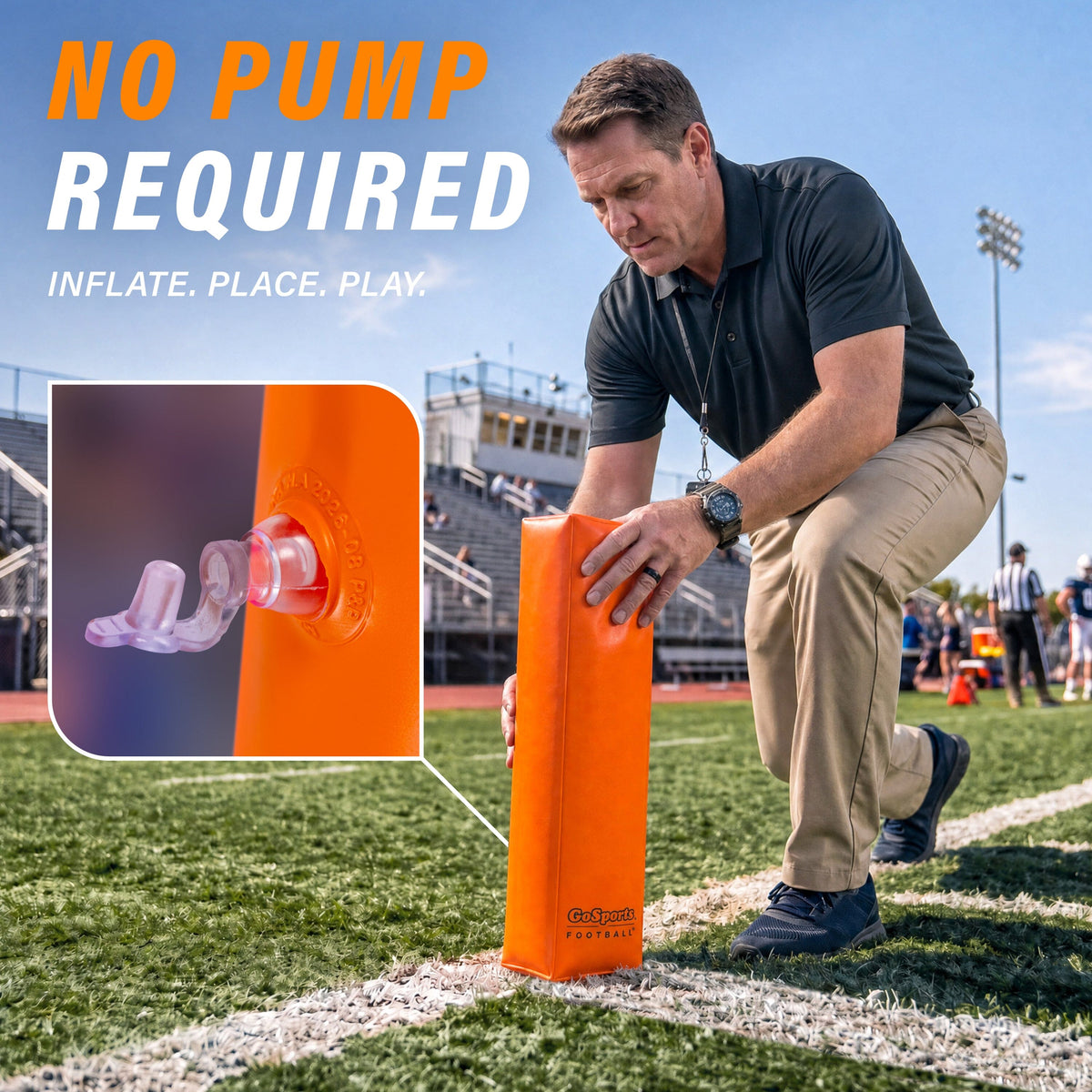 18" Weighted Inflatable Football Pylons, 4-pk, image 3 of 6