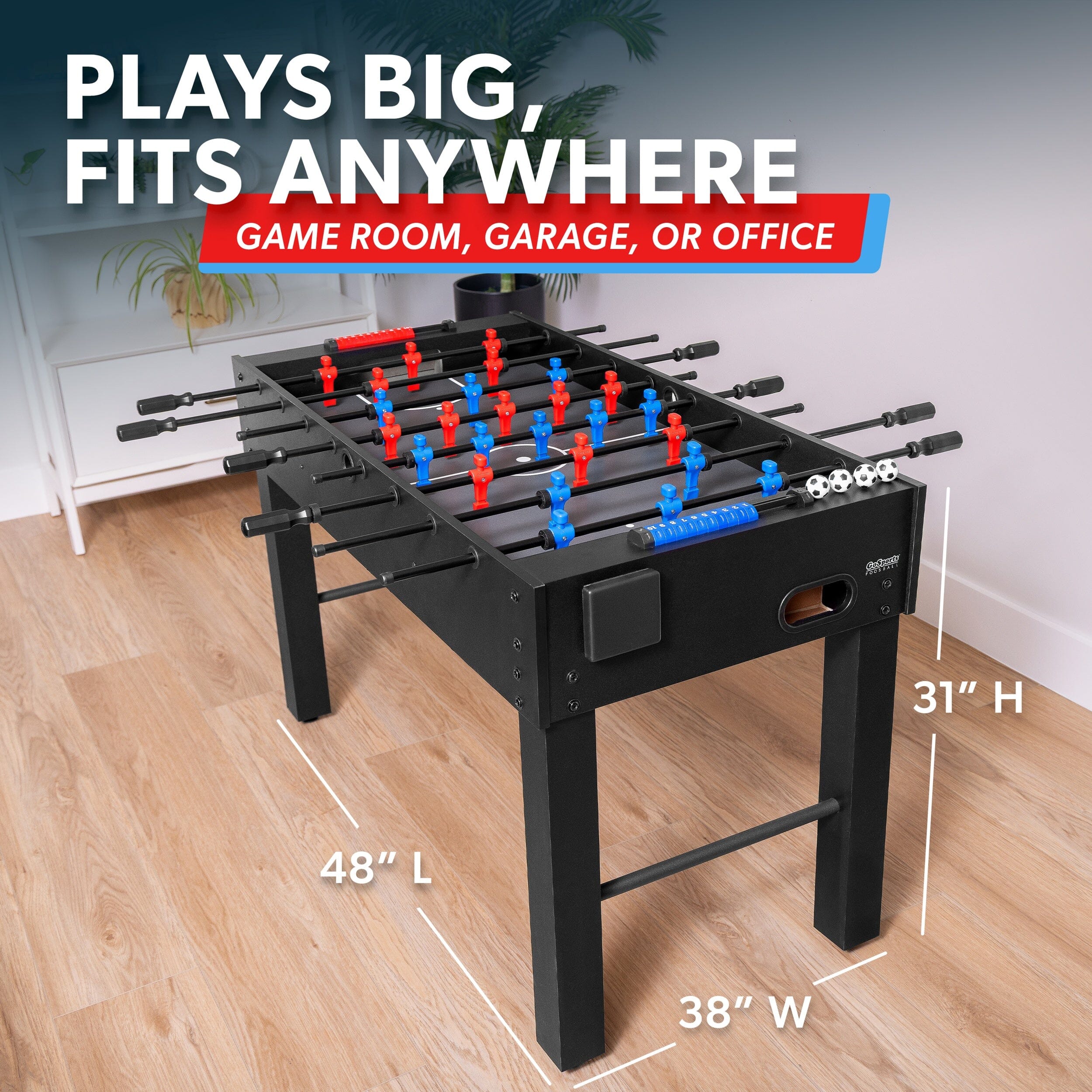 GoSports 48 Inch Foosball Table - Black Finish FoosBall GoSports