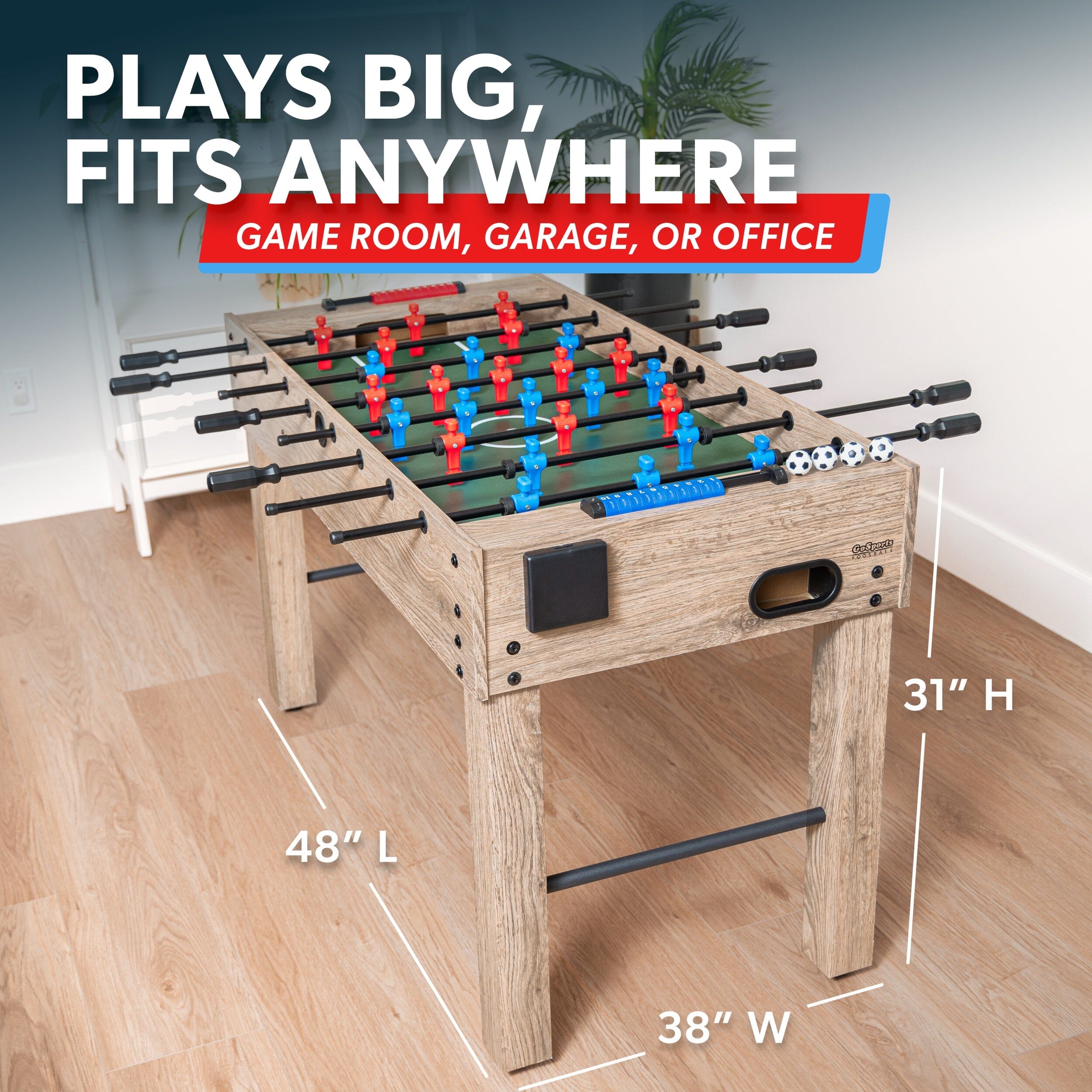 GoSports 48 Inch Foosball Table - Oak Finish FoosBall GoSports