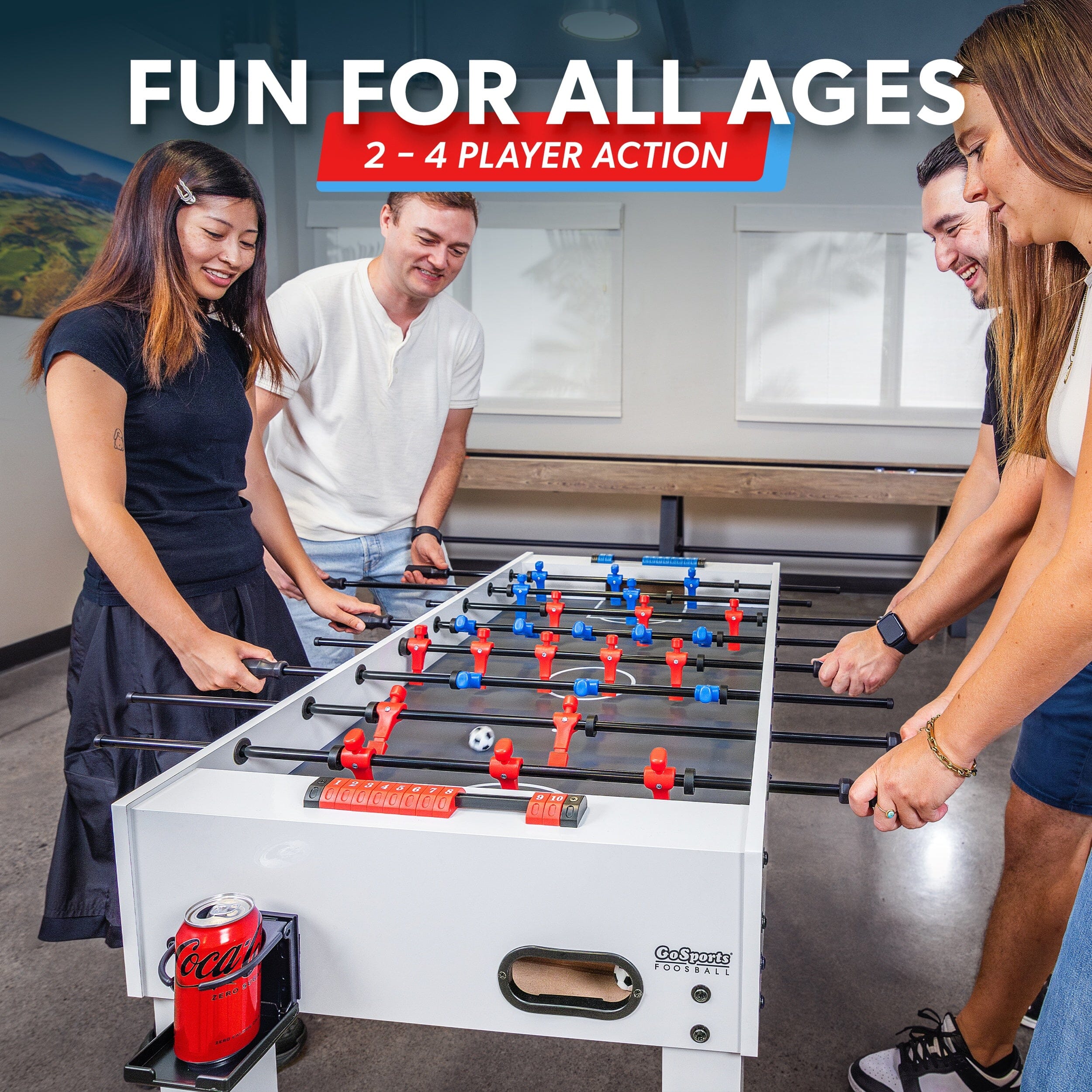 GoSports 48 Inch Foosball Table - White Finish FoosBall GoSports