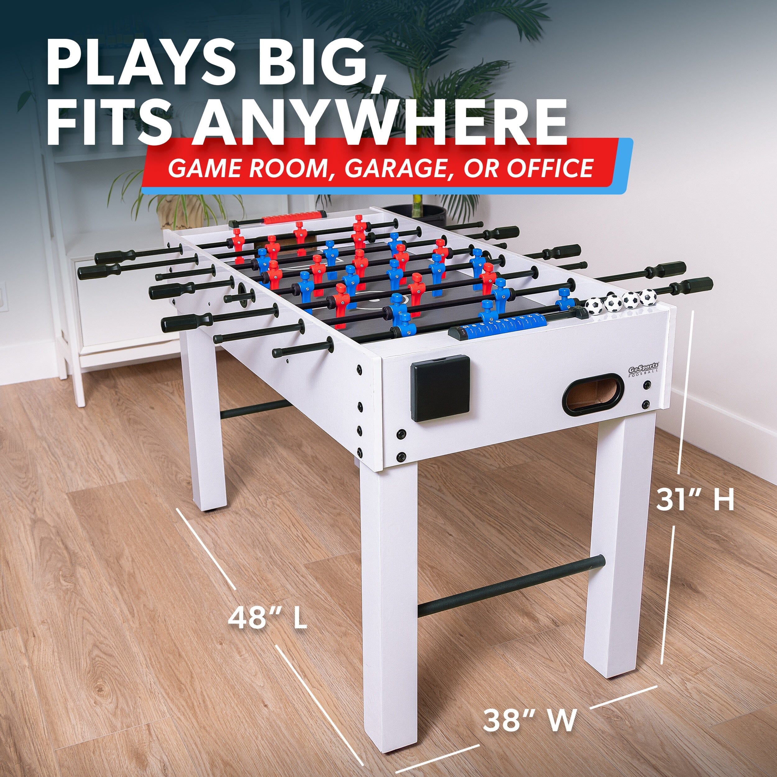 GoSports 48 Inch Foosball Table - White Finish FoosBall GoSports