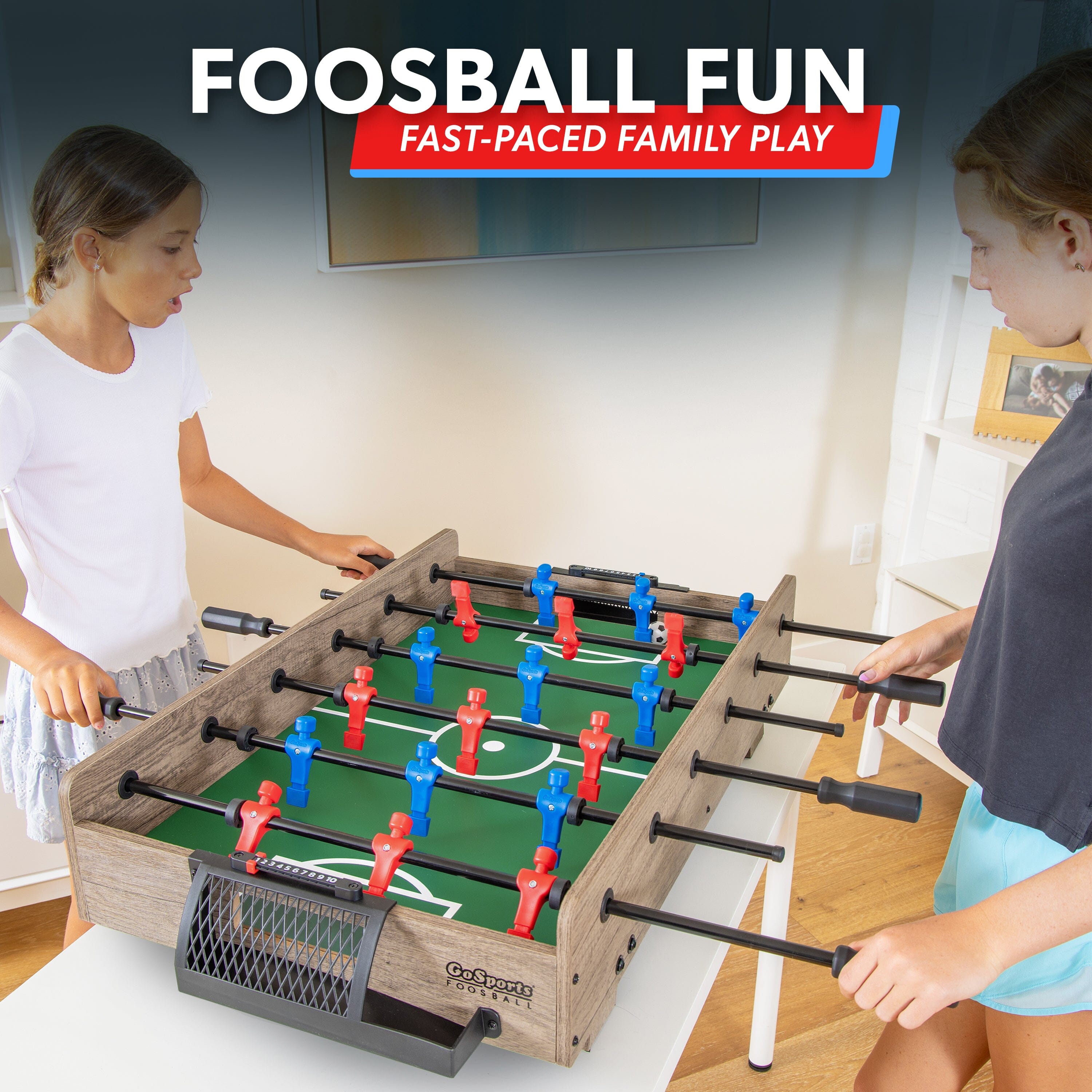 GoSports 32 Inch Tabletop Foosball Game Set - Oak or Black GoSports