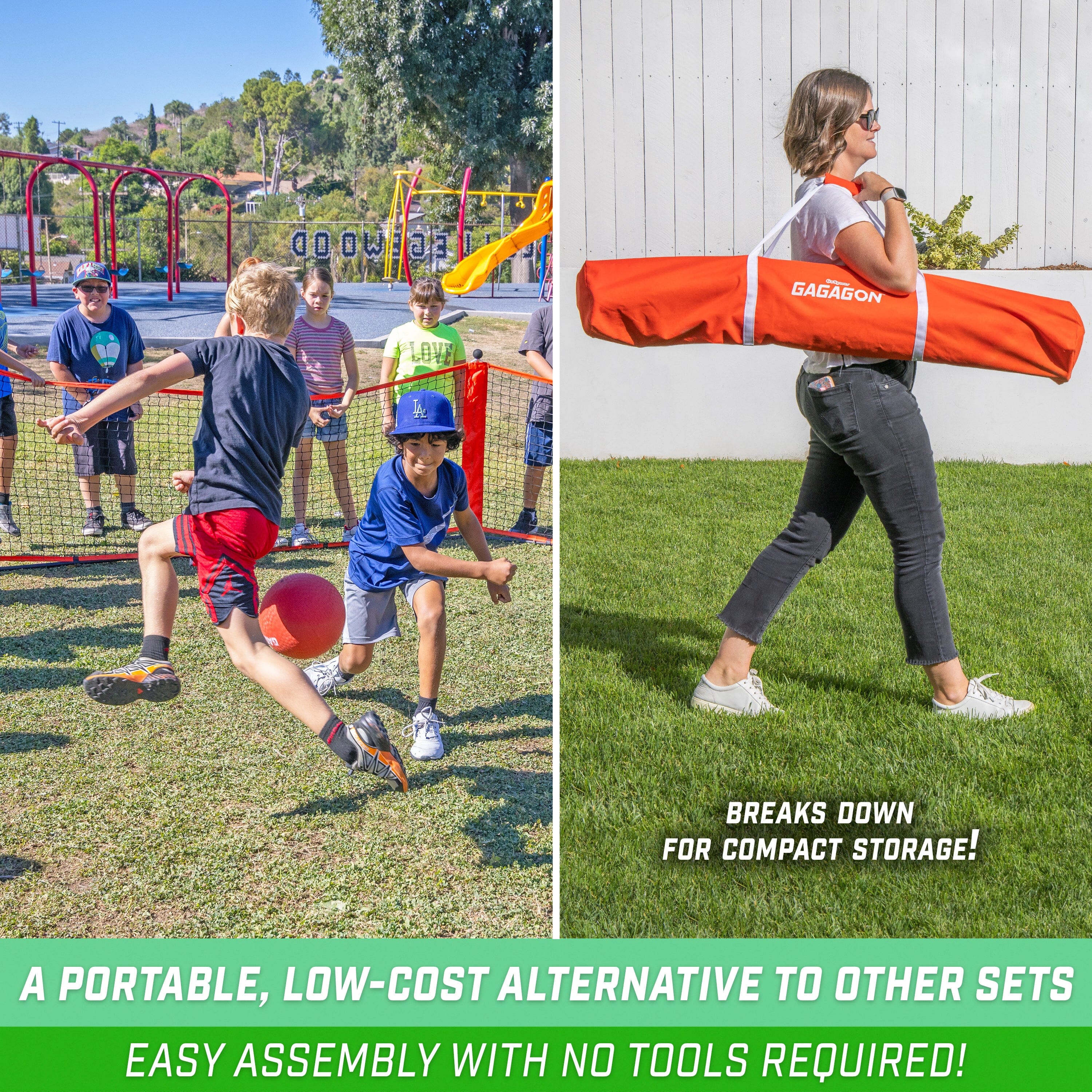 GoSports Gagagon 15 ft Gaga Ball Pit - Portable Indoor/Outdoor Game Set - Includes 2 Balls and Carrying Case GoSports