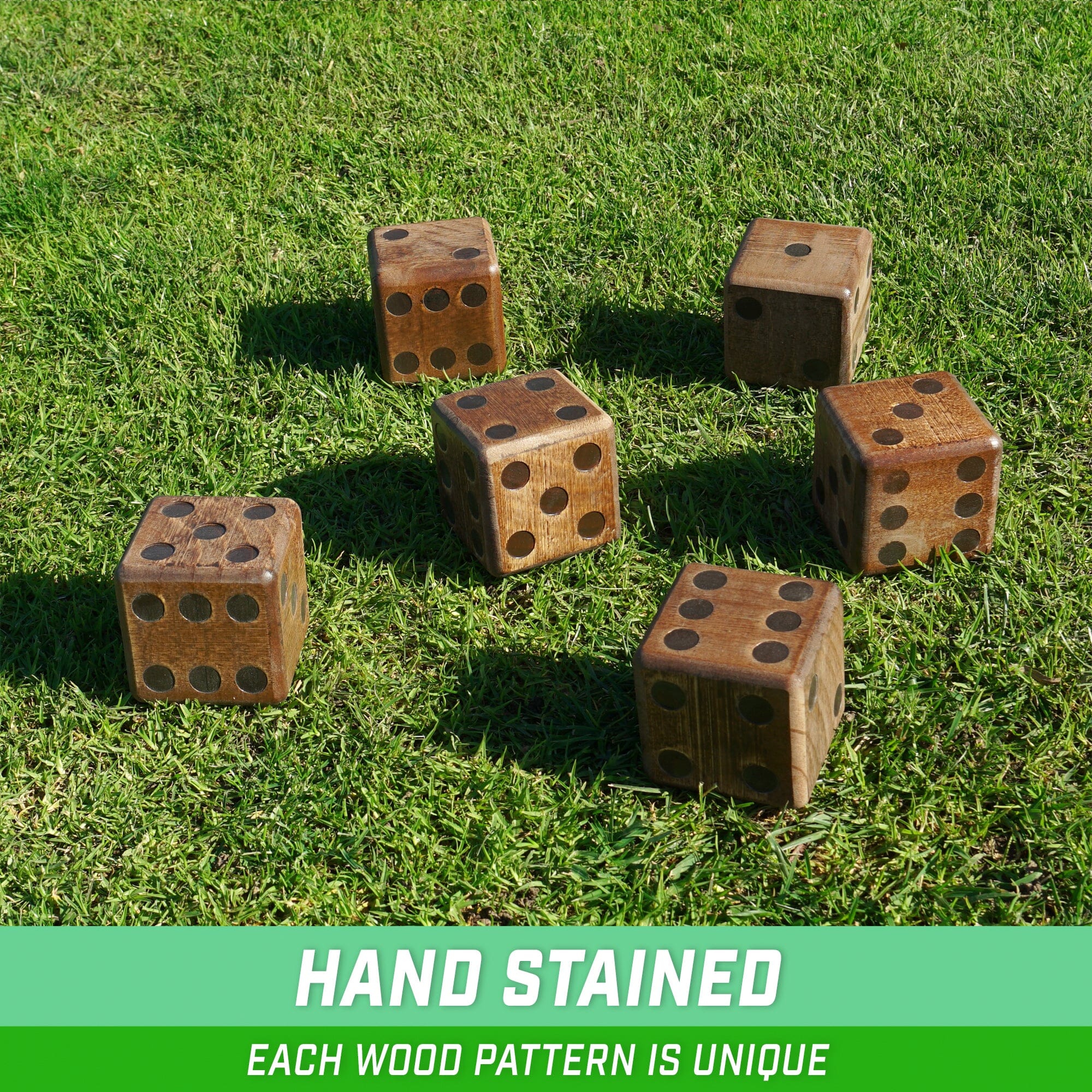 GoSports Giant 3.5" Wooden Playing Dice Set - Dark Brown Giant Dice GoSports
