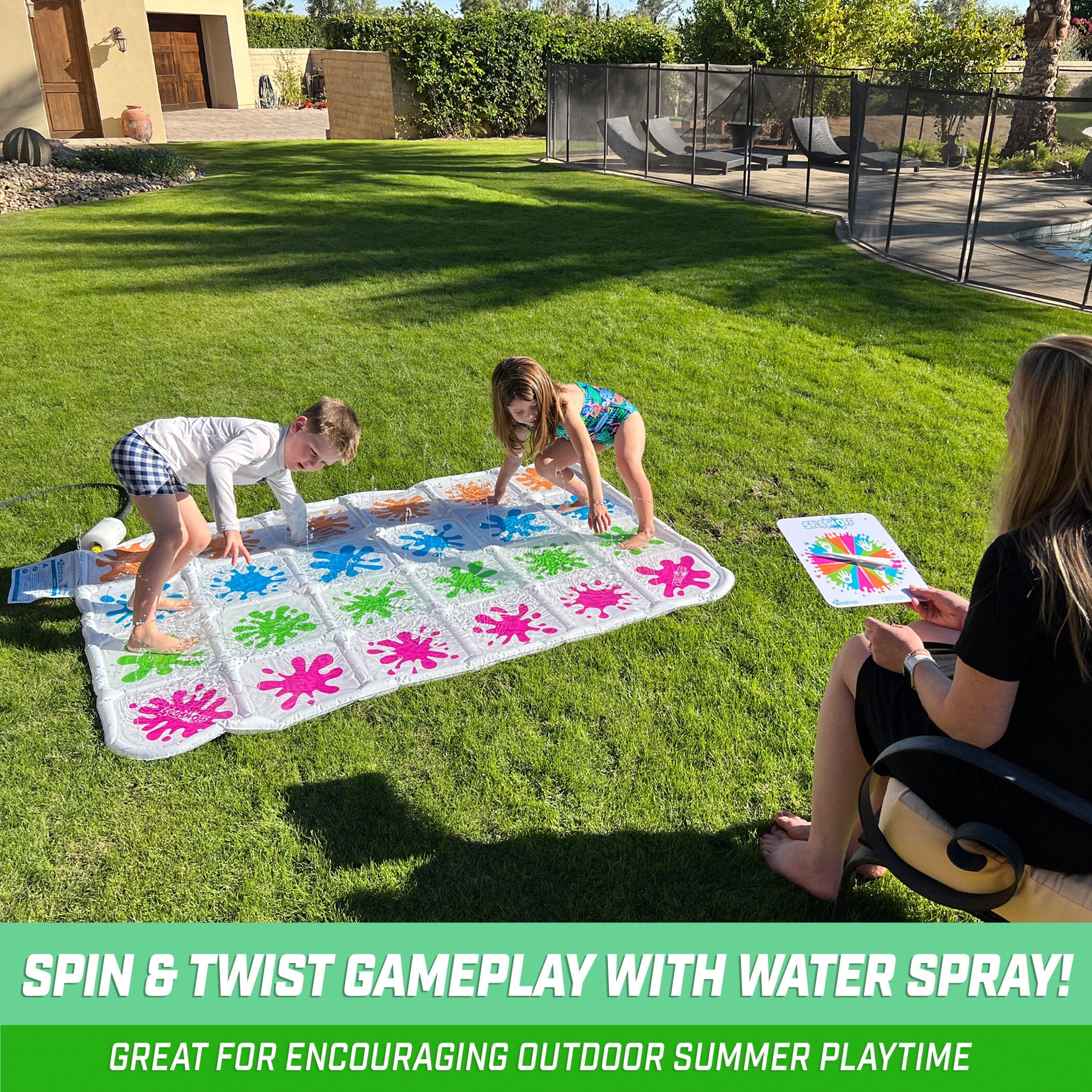 GoFloats Splash Off Game - Water Spray Splash Mat Game for Kids