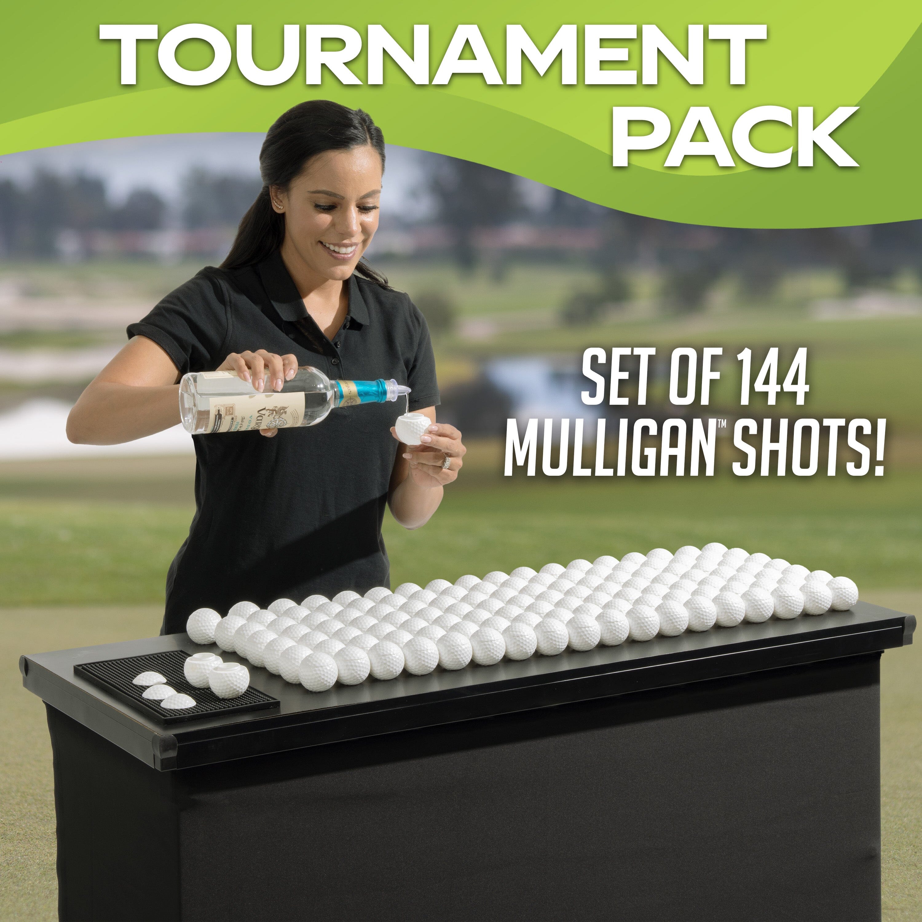 GoSports Mulligan Shots 144 Pack of Golf Ball Shot Glasses with Lids - Funny Golf Gifts for Men GoSports