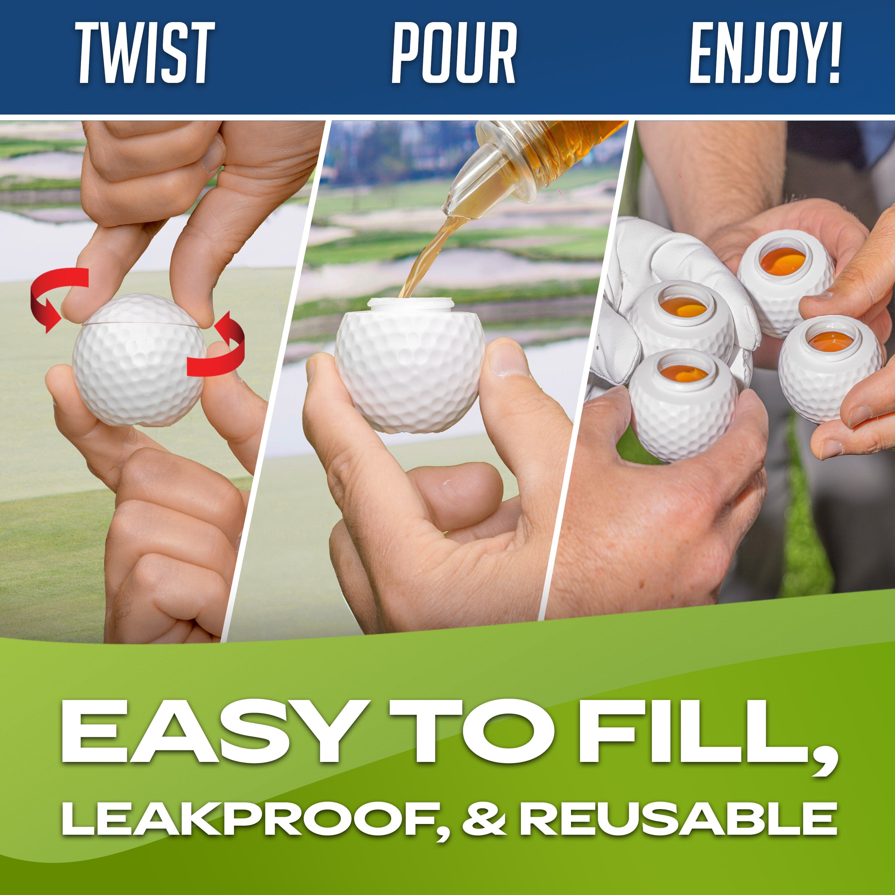 GoSports Mulligan Shots 144 Pack of Golf Ball Shot Glasses with Lids - Funny Golf Gifts for Men GoSports