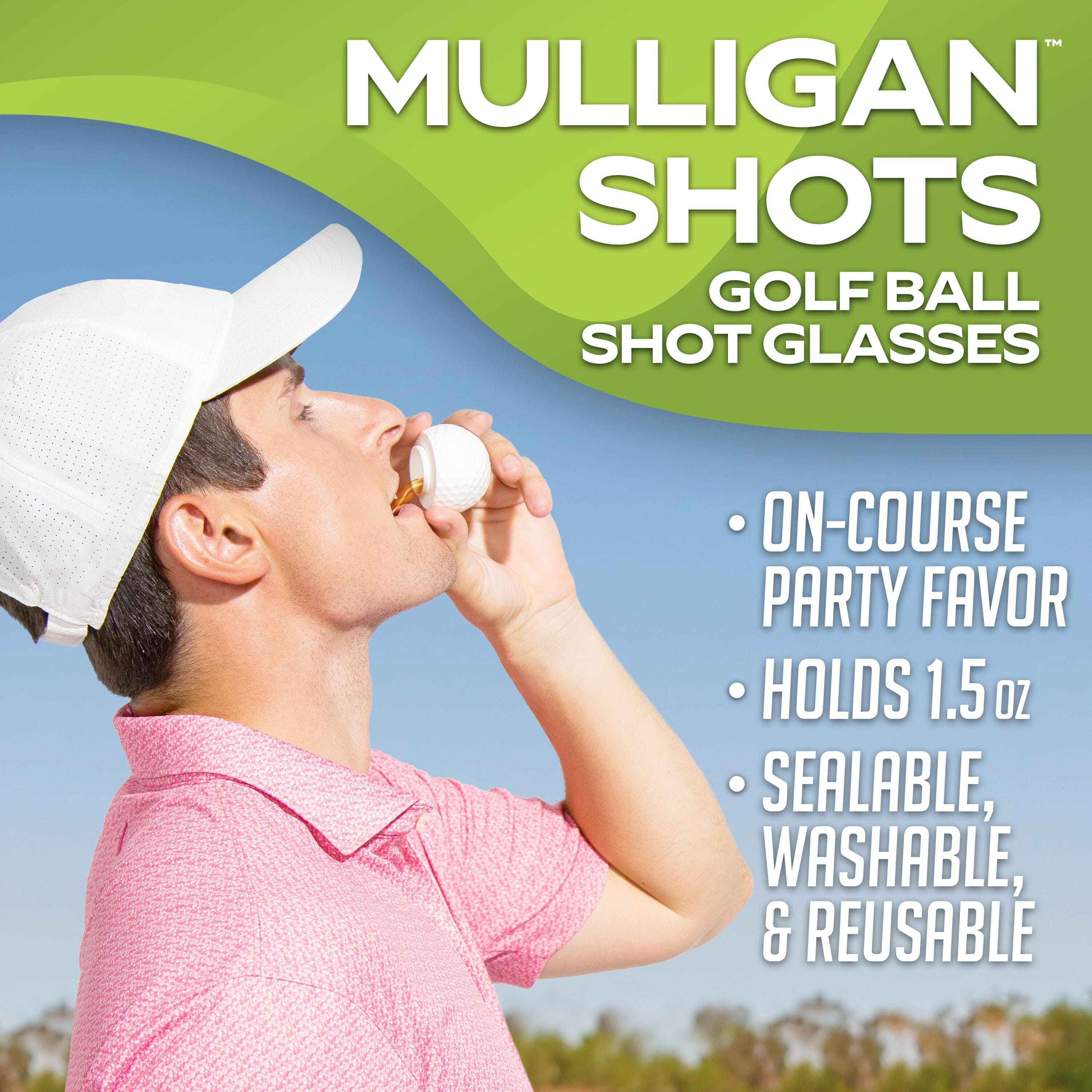 GoSports Mulligan Shots 144 Pack of Golf Ball Shot Glasses with Lids - Funny Golf Gifts for Men GoSports